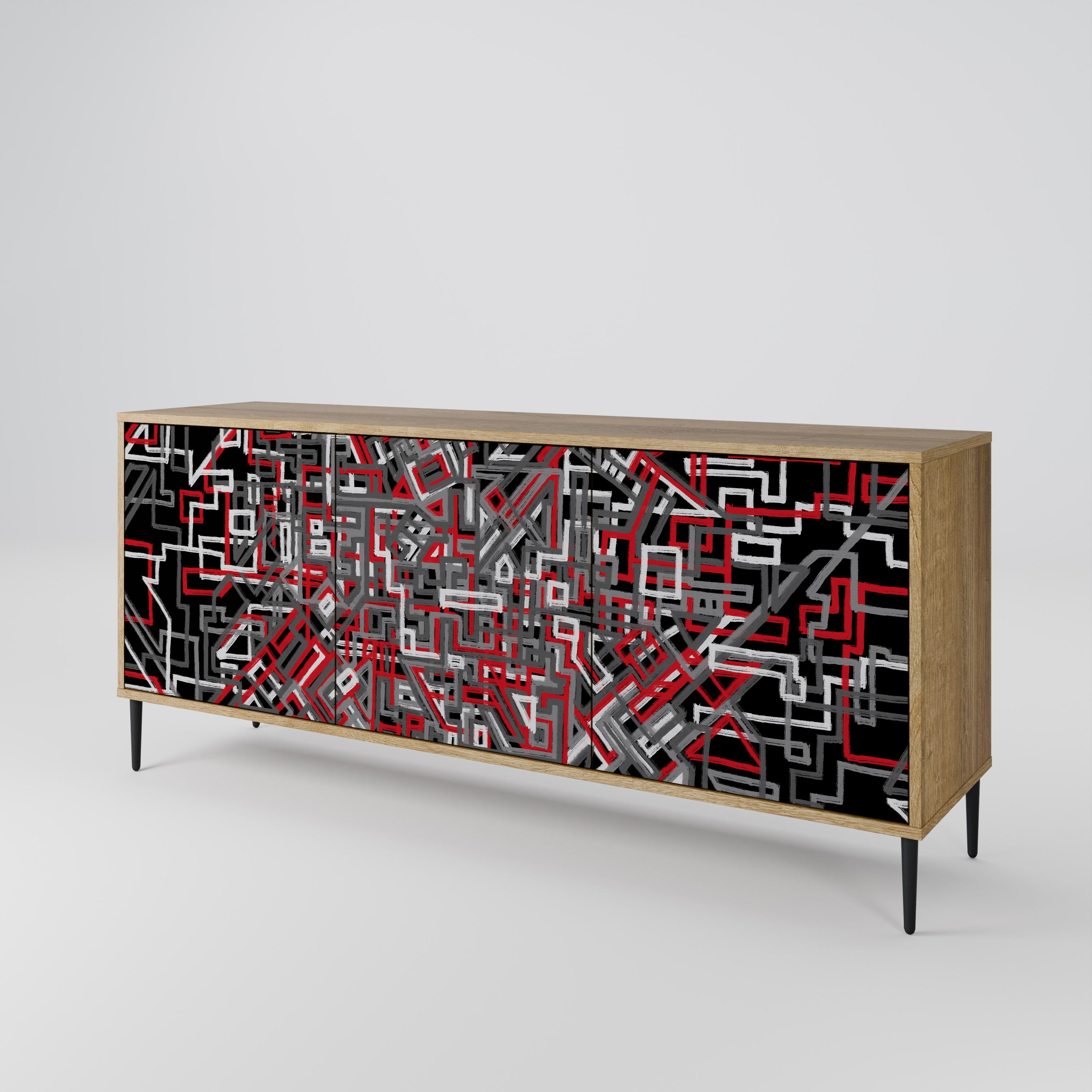 BROKEN LINES 3-Door Sideboard