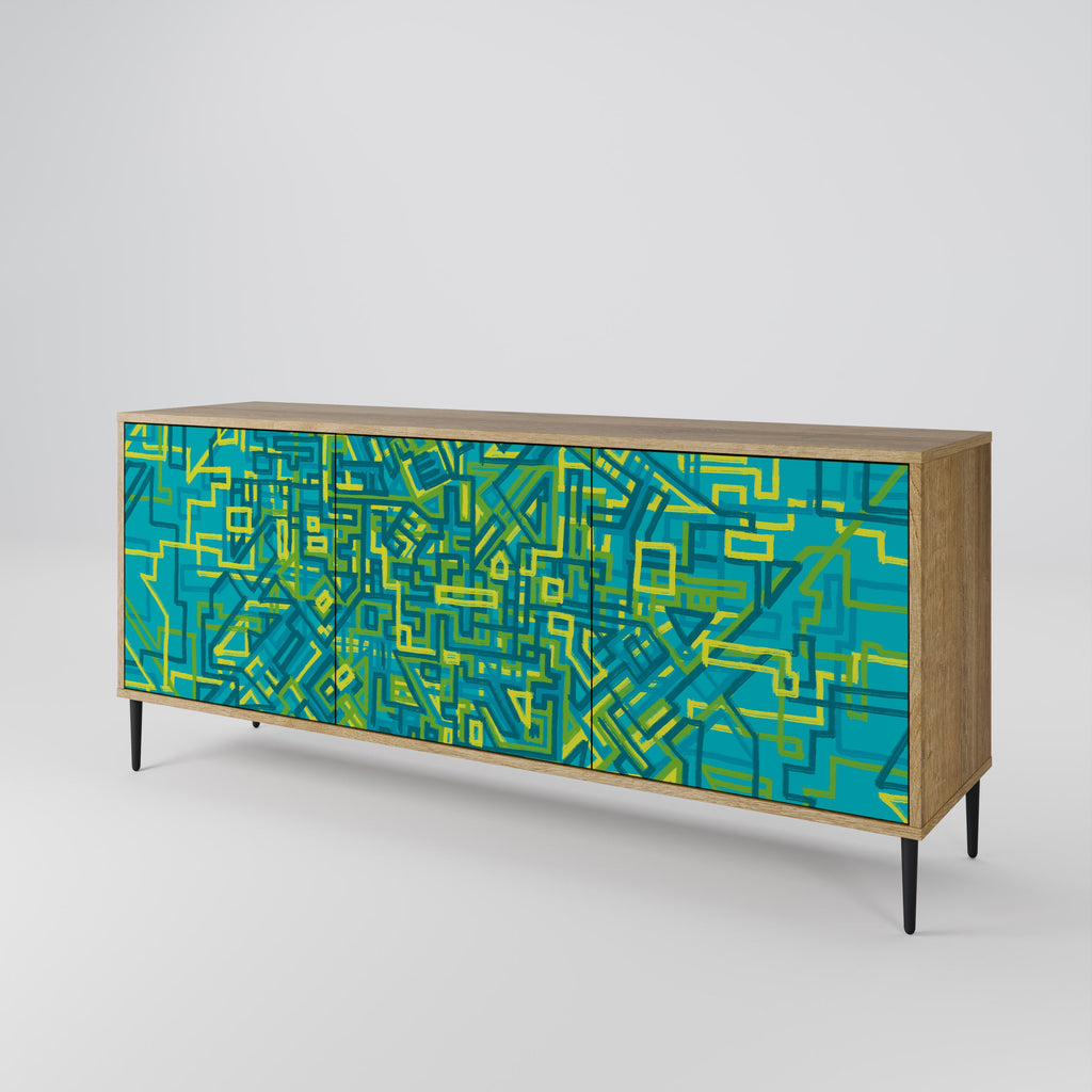 NOSTALGIC MEMORIES 3-Door Sideboard in Oak Effect