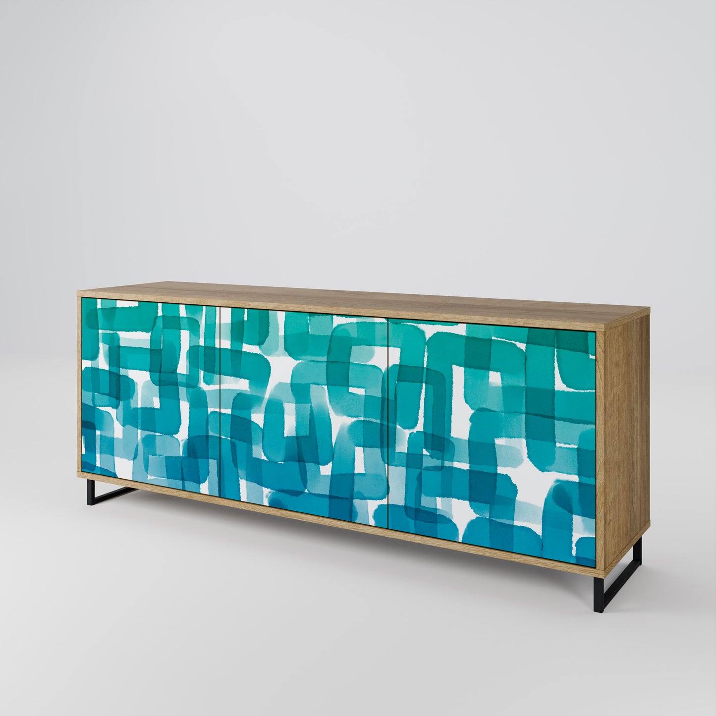 TURQUOISE RECTANGLES Μπουφές 3-θυρών