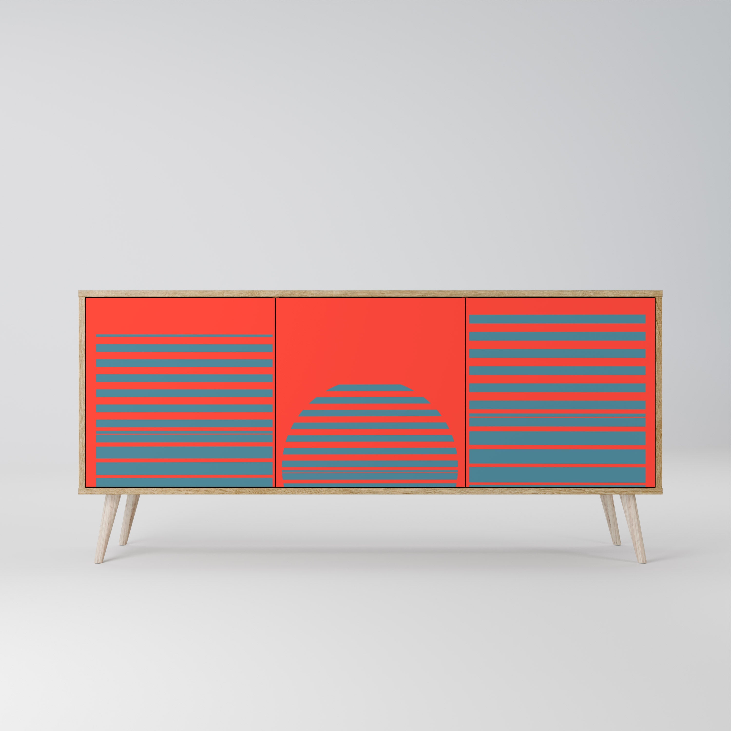 RISING GEOMETRY STARS 3-Door Sideboard in Oak Effect