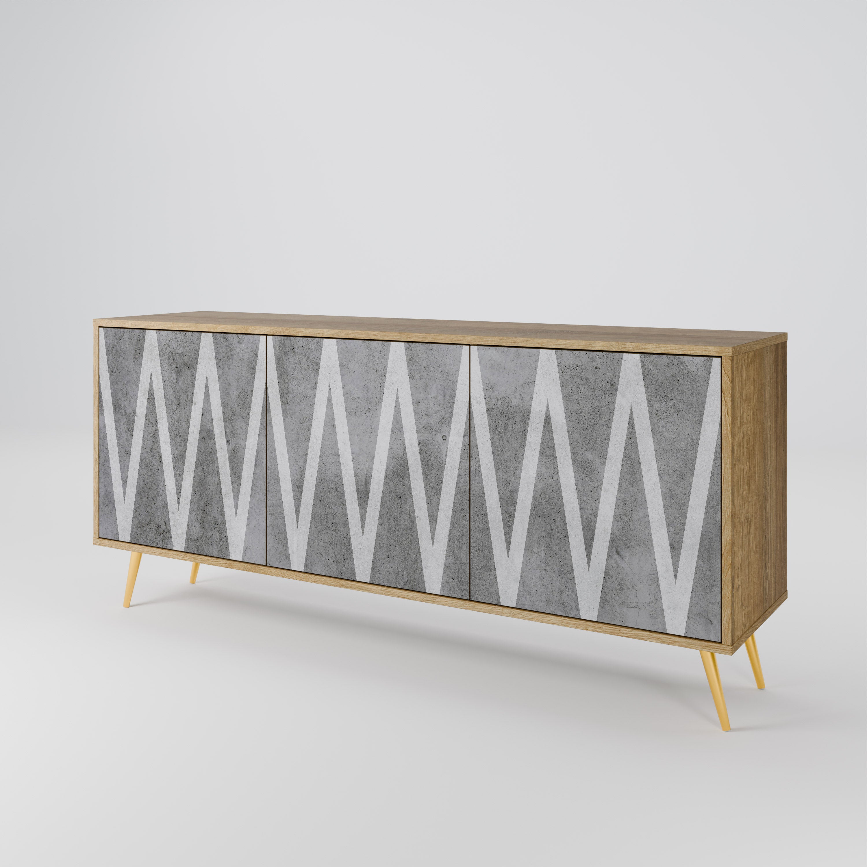 SOLID ZIG ZAG 3-Door Sideboard