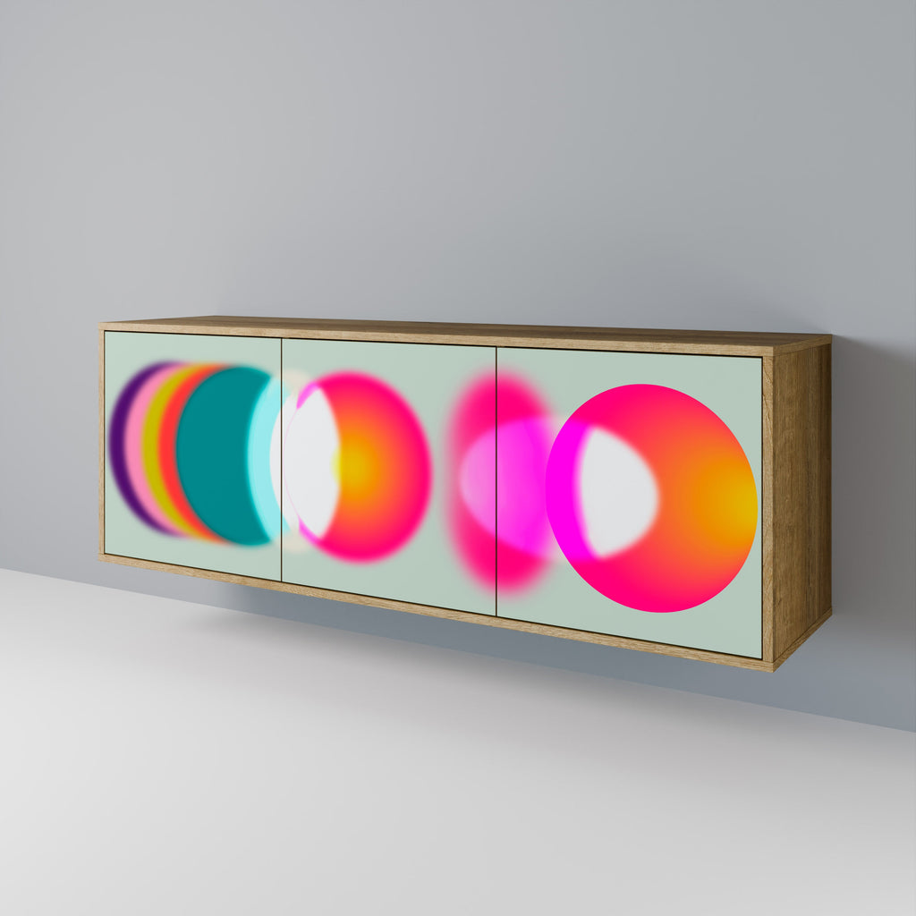 SYMPHONY OF COLORS Μπουφές 3 θυρών σε εφέ δρυός