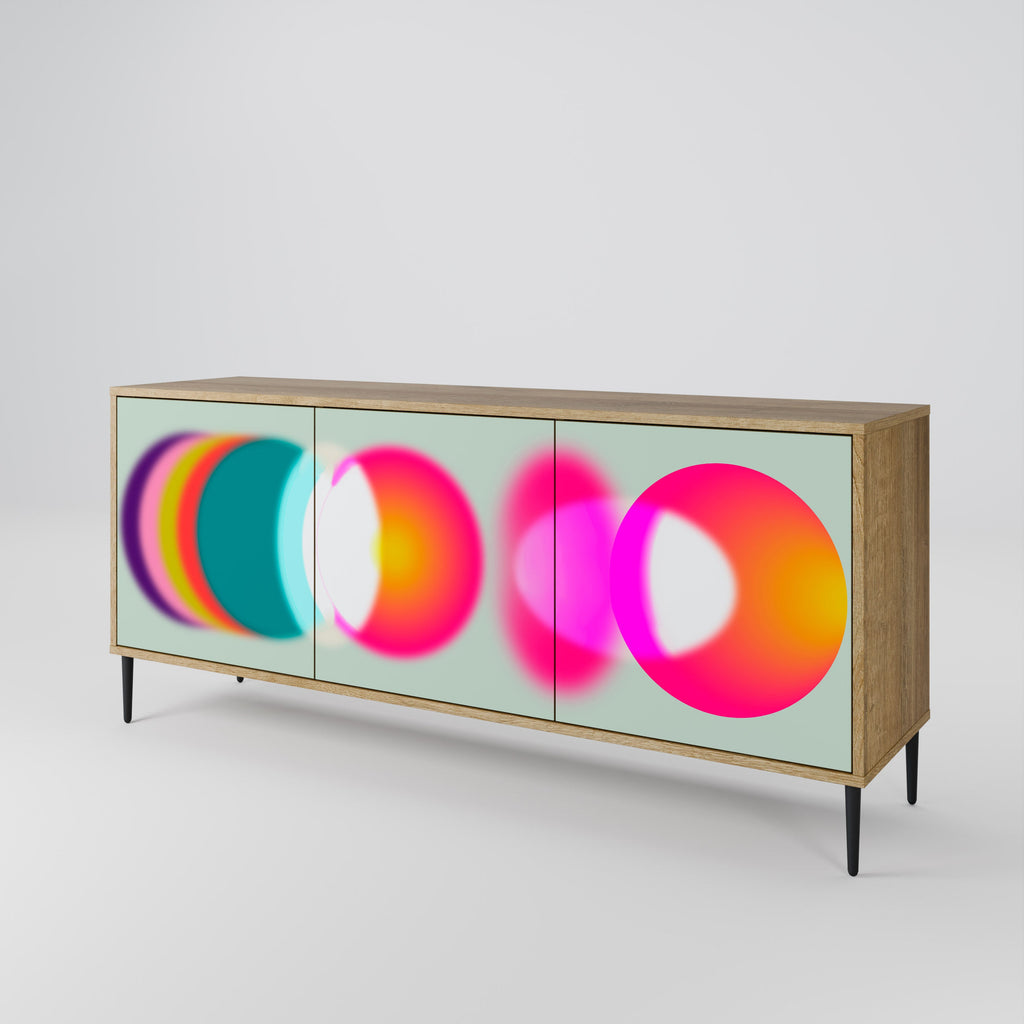SYMPHONY OF COLORS Μπουφές 3 θυρών σε εφέ δρυός