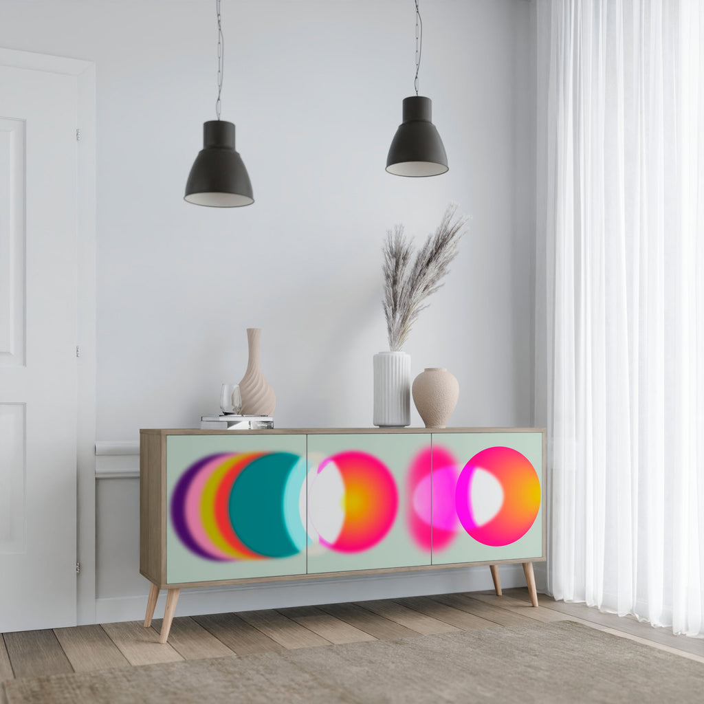 SYMPHONY OF COLORS Μπουφές 3 θυρών σε εφέ δρυός