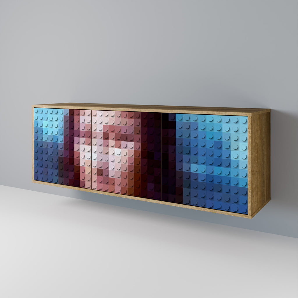 CONSTRUCTIVE ART 3-Door Sideboard in Oak Effect