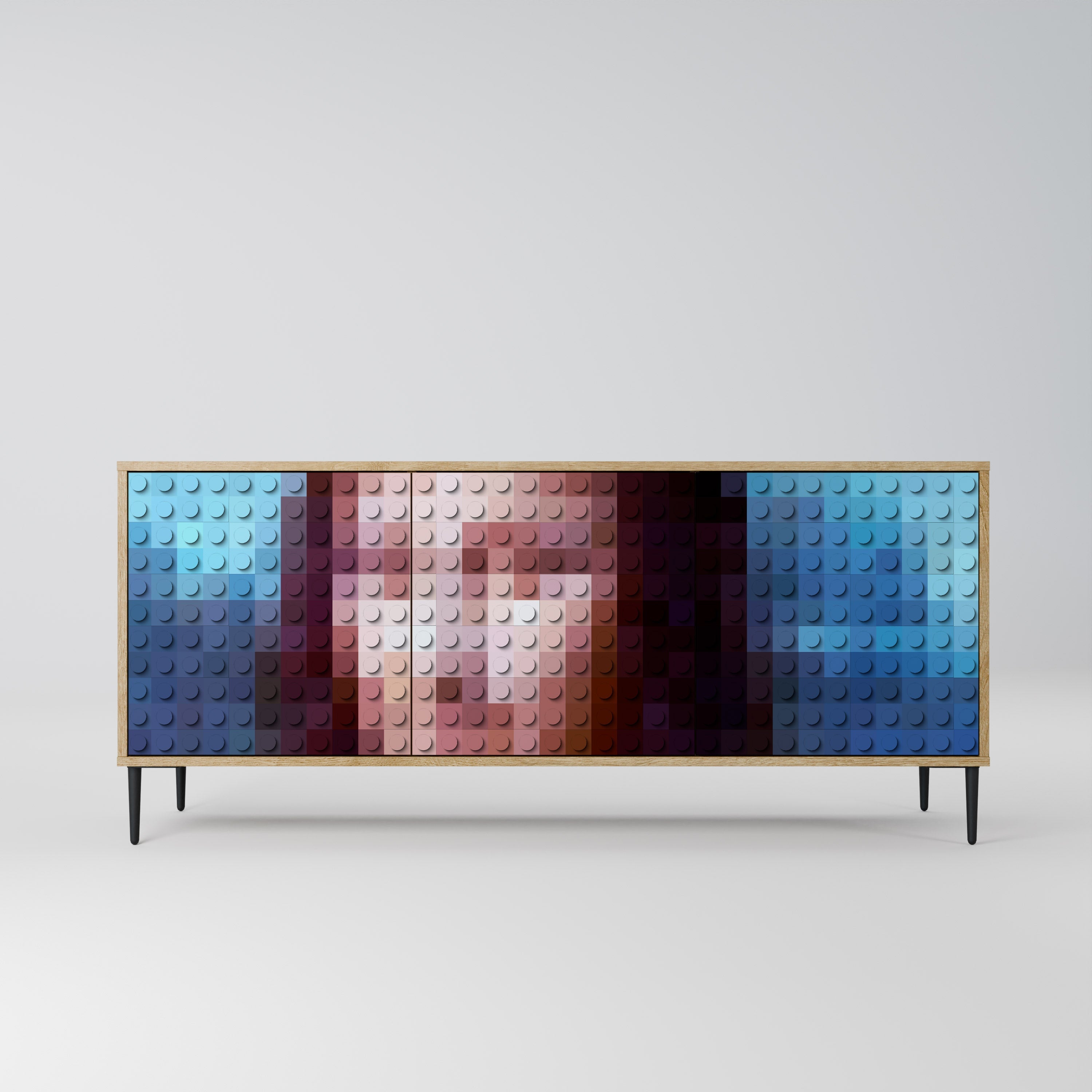 CONSTRUCTIVE ART 3-Door Sideboard in Oak Effect