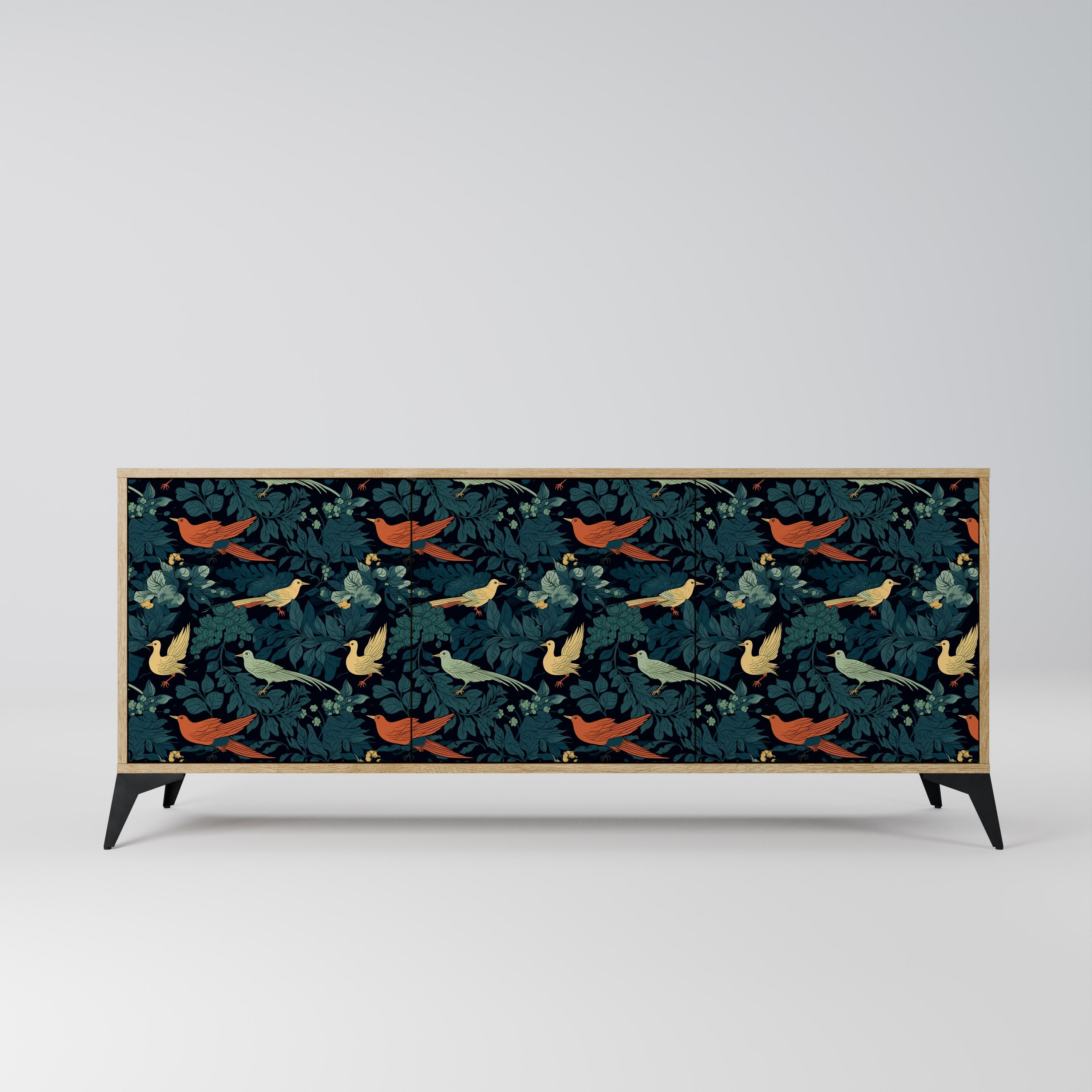 FOWL ORNAMENT 3-Door Sideboard in Oak Effect