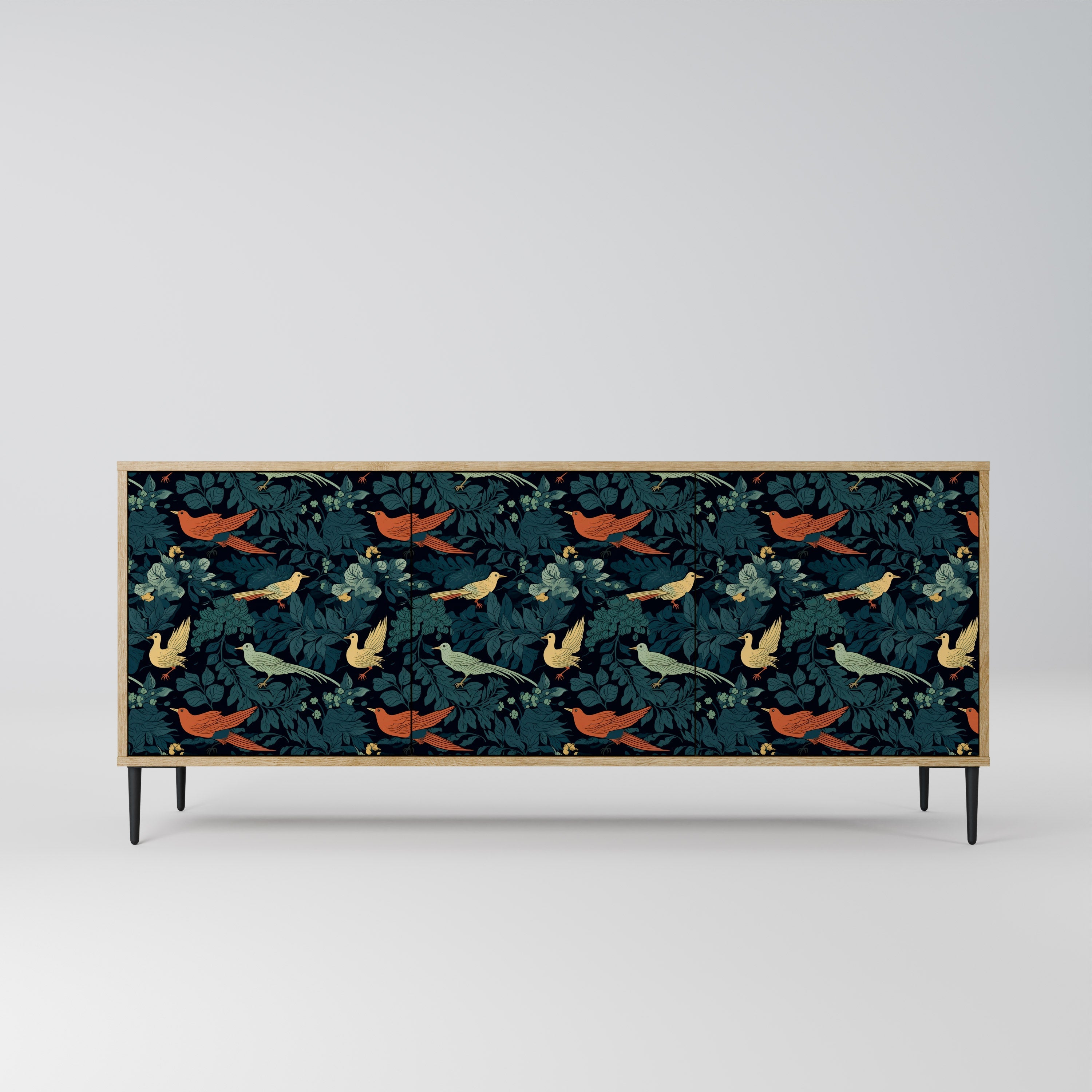 FOWL ORNAMENT 3-Door Sideboard in Oak Effect
