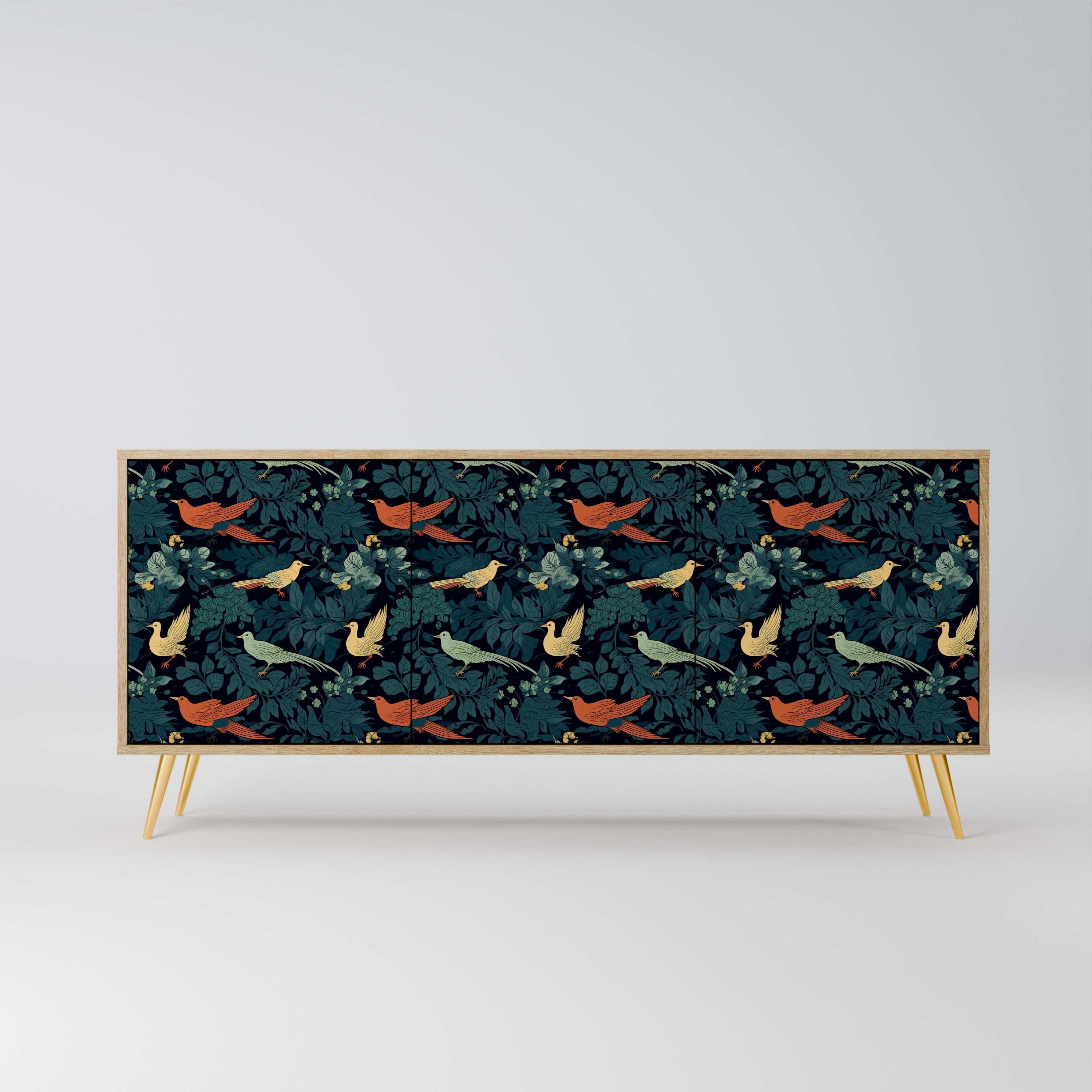 FOWL ORNAMENT 3-Door Sideboard in Oak Effect
