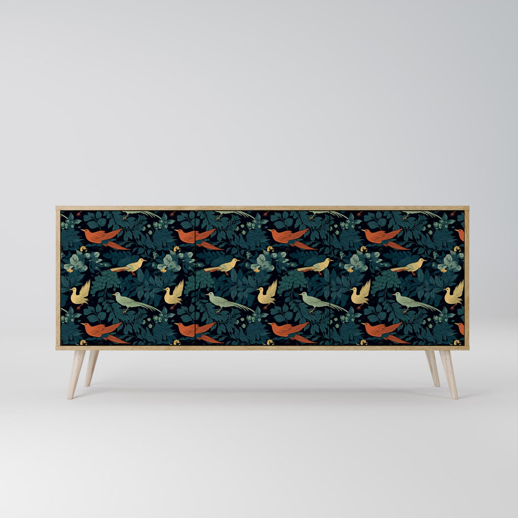 FOWL ORNAMENT 3-Door Sideboard in Oak Effect