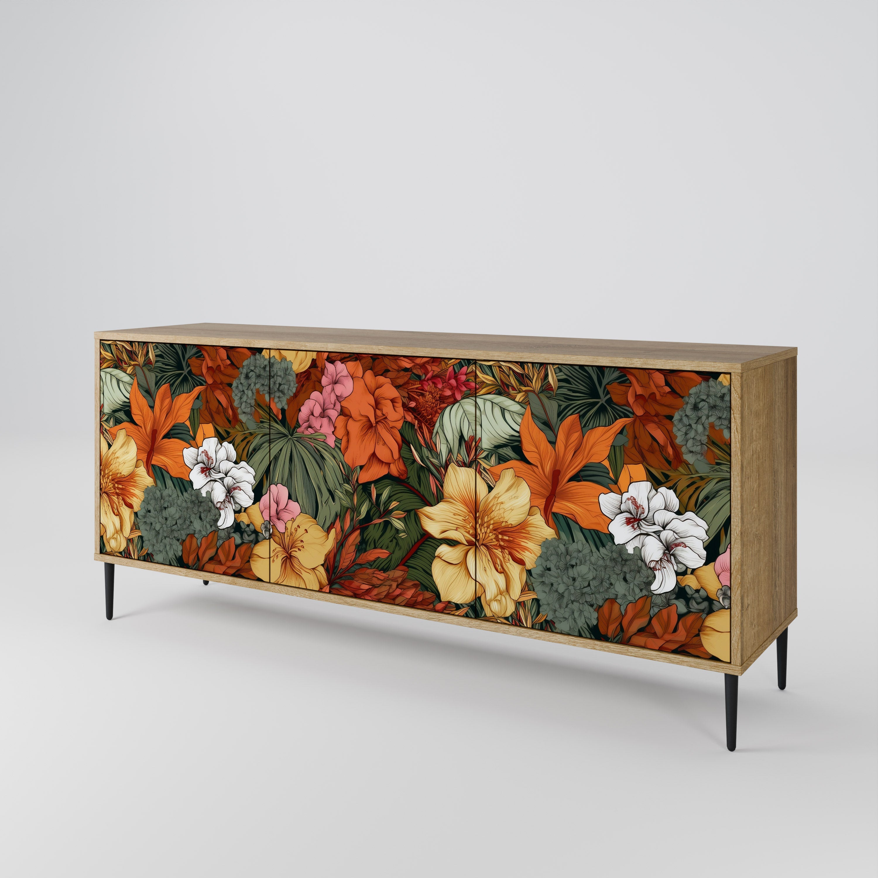 RADIANT FLORA 3-Door Sideboard in Oak Effect