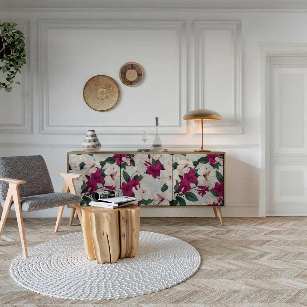 FLOWERET DREAM 3-Door Sideboard in Oak Effect