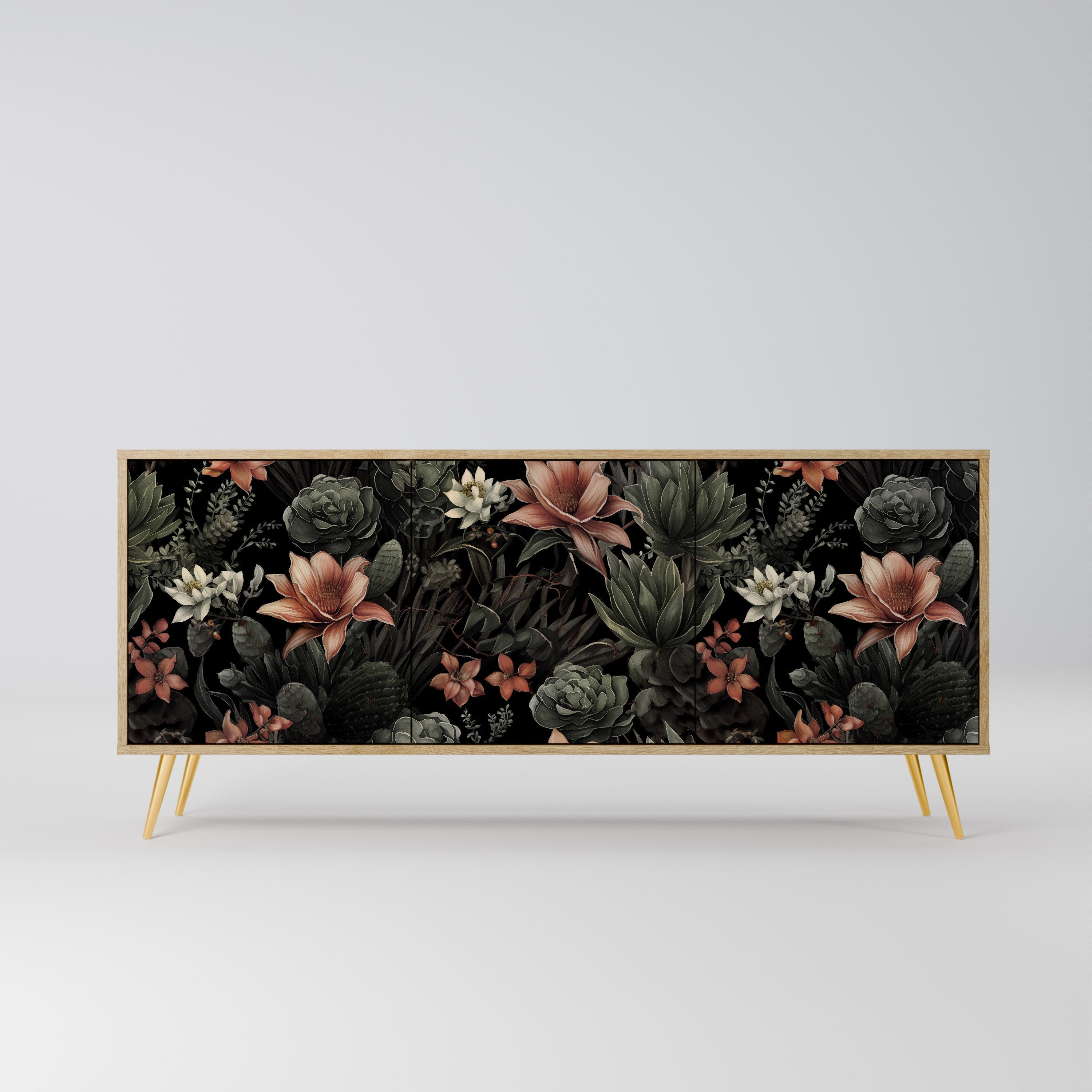 SECRET VERDURE 3-Door Sideboard in Oak Effect