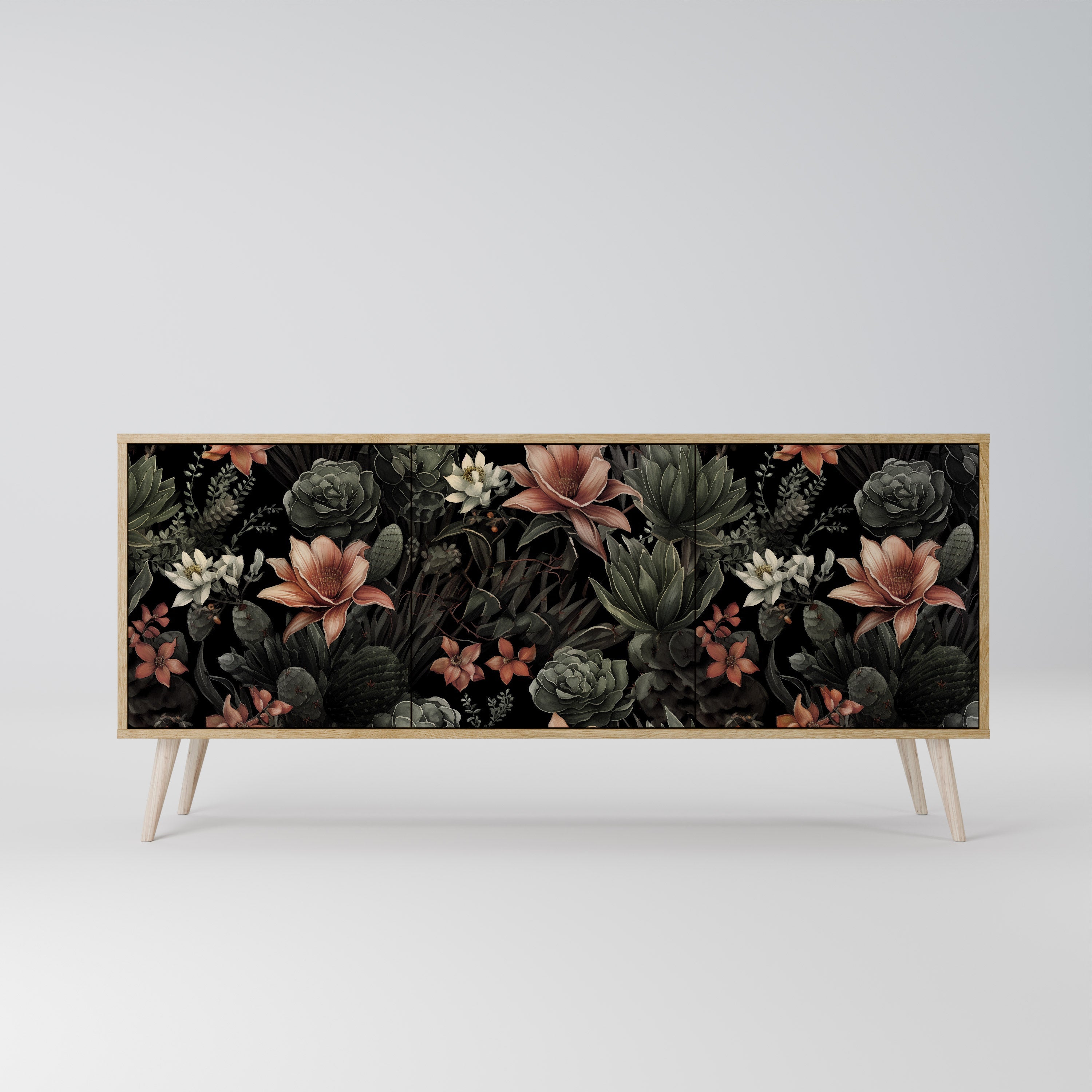 SECRET VERDURE 3-Door Sideboard in Oak Effect