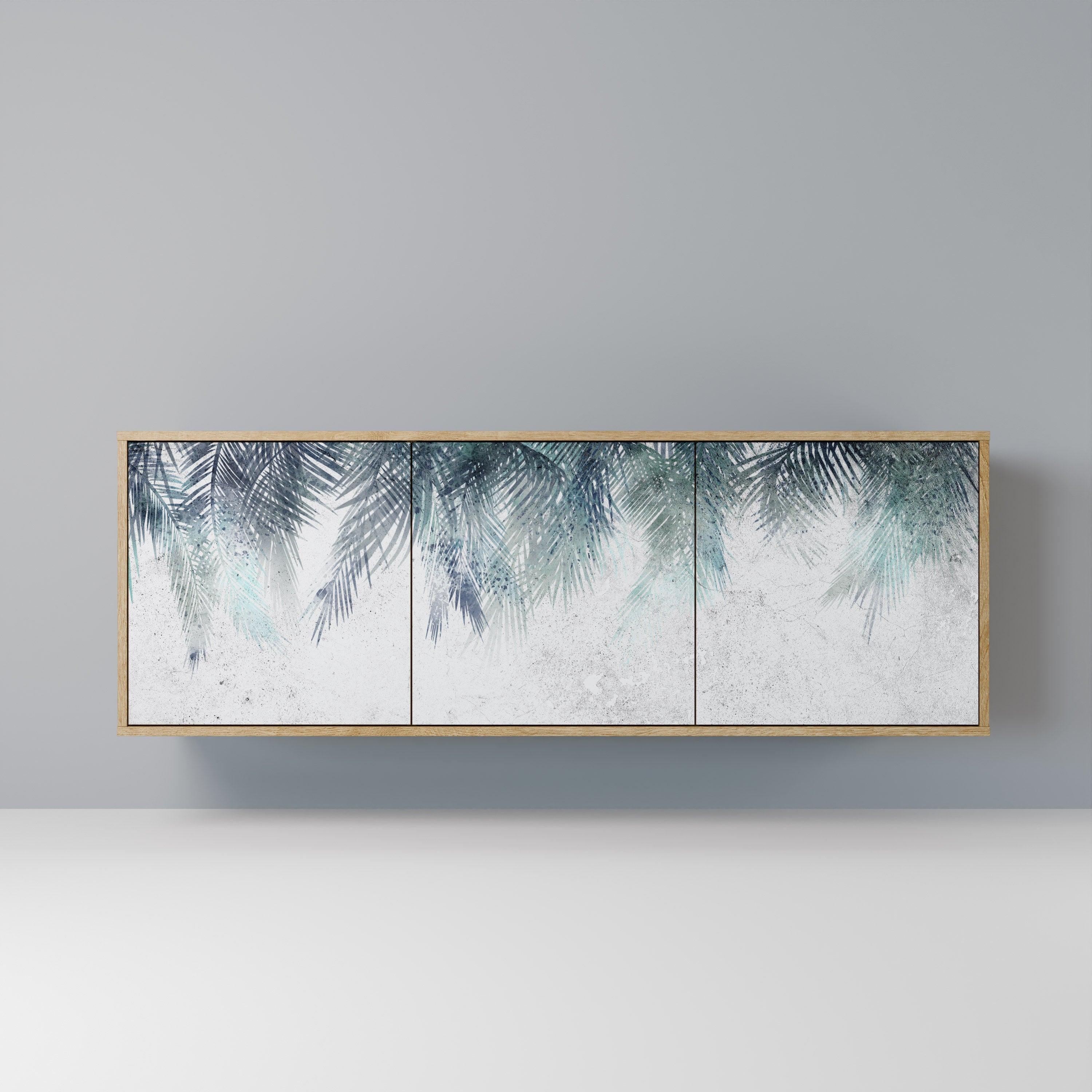 PALM VEIL 3-Door Sideboard in Oak Effect
