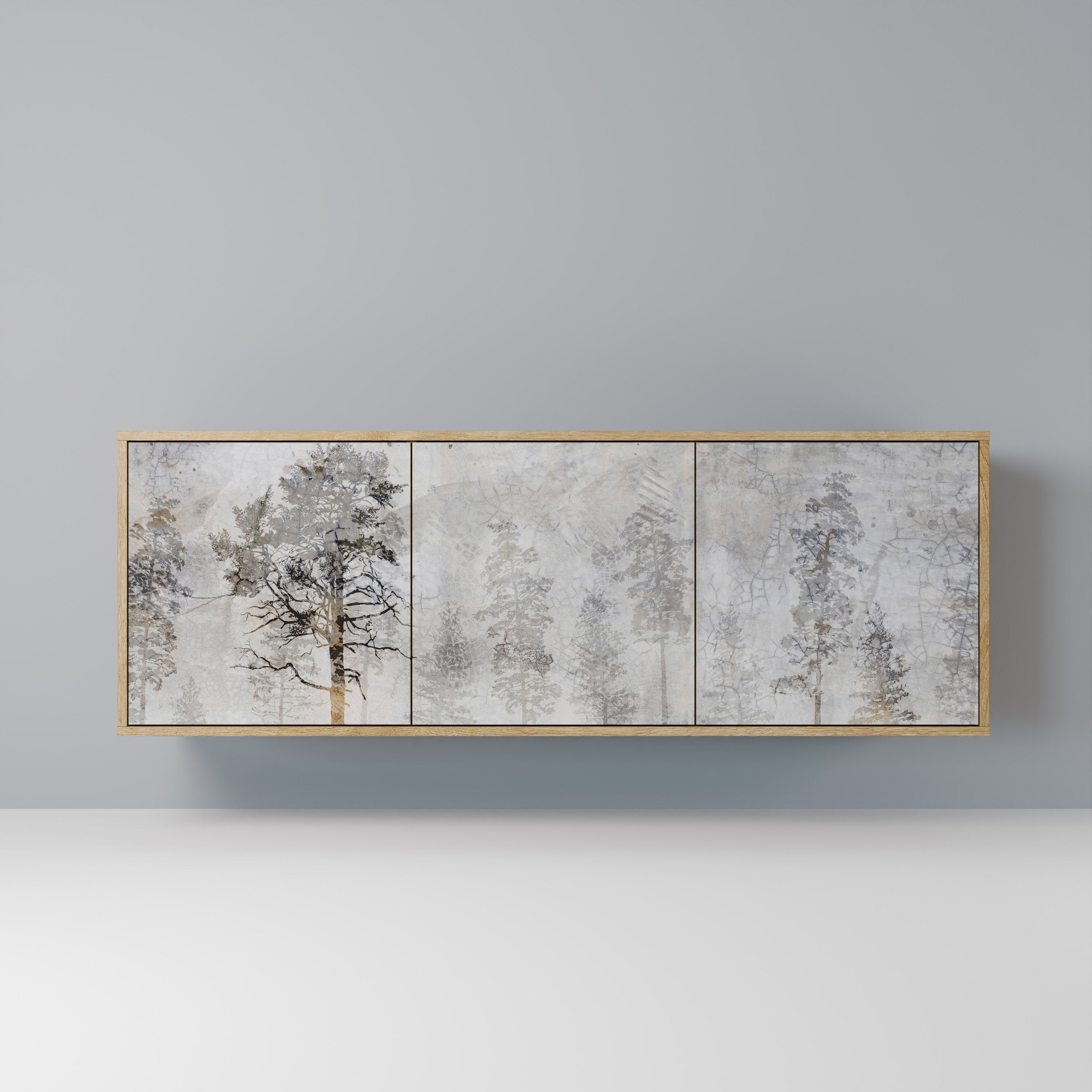 FADE IN THE TREES 3-Door Sideboard in Oak Effect
