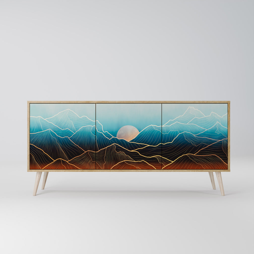 LUNAR SECRETS 3-Door Sideboard in Oak Effect