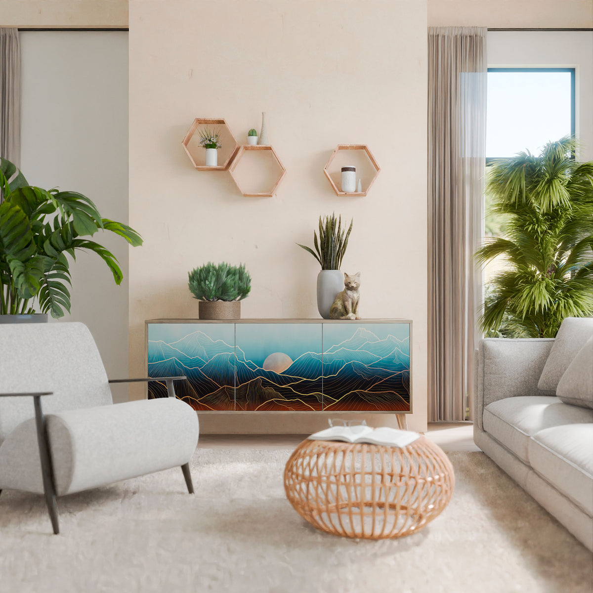 LUNAR SECRETS 3-Door Sideboard
