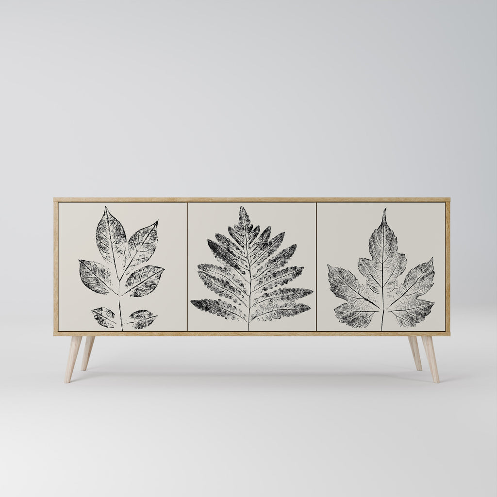 LEAFY STAMPS 3-Door Sideboard in Oak Effect