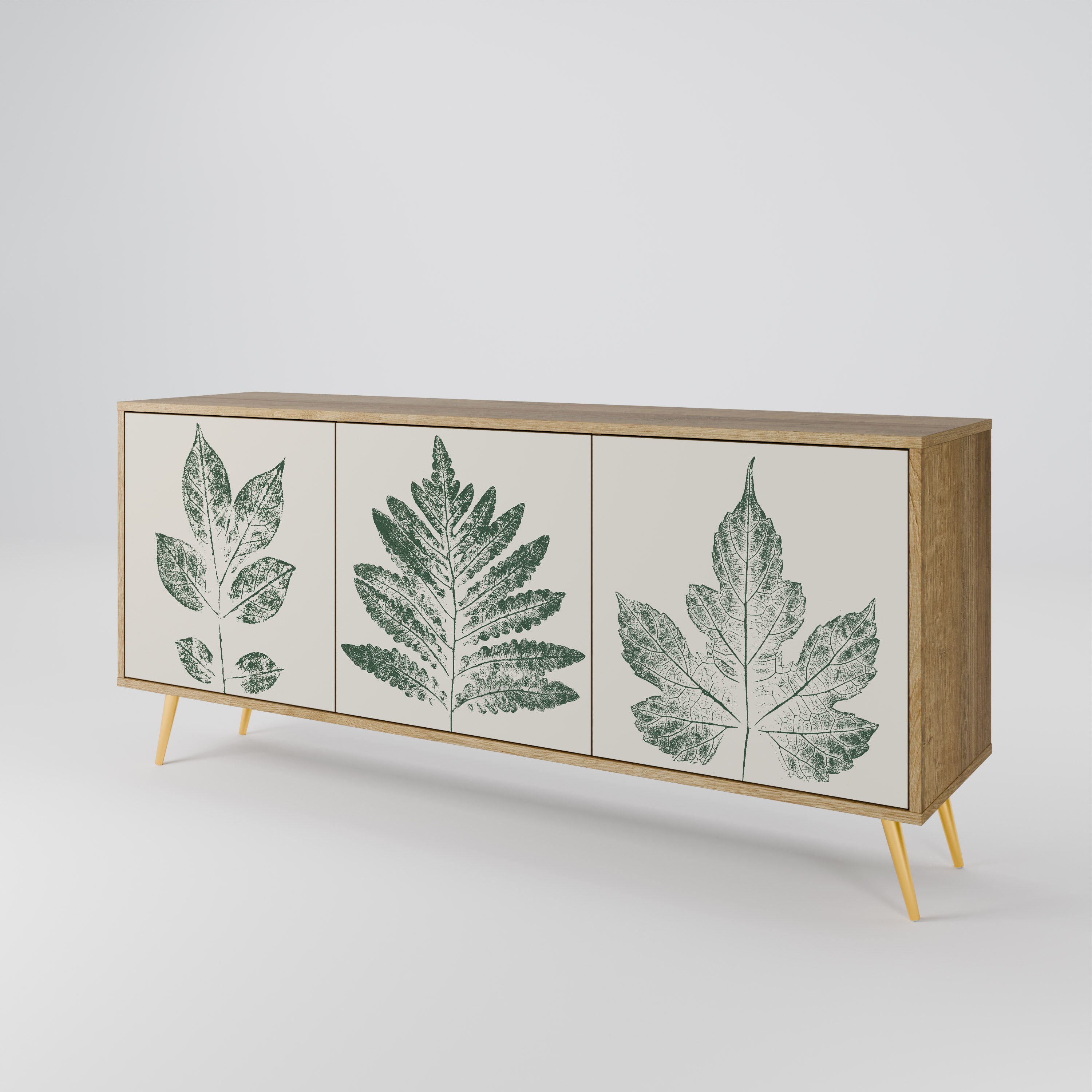 GREEN LEAFY STAMPS 3-Door Sideboard