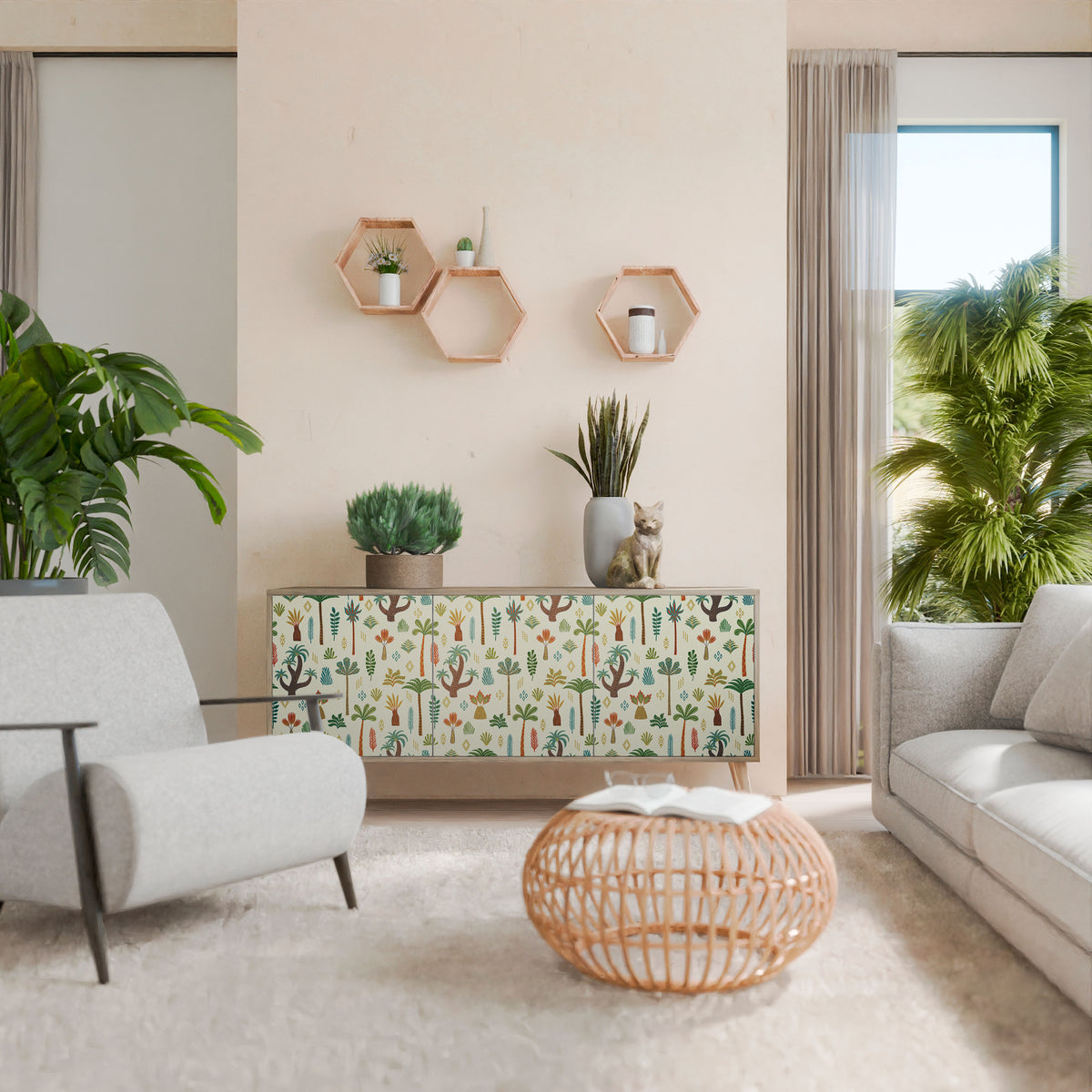 PALM SPRING Μπουφές 3-θυρών