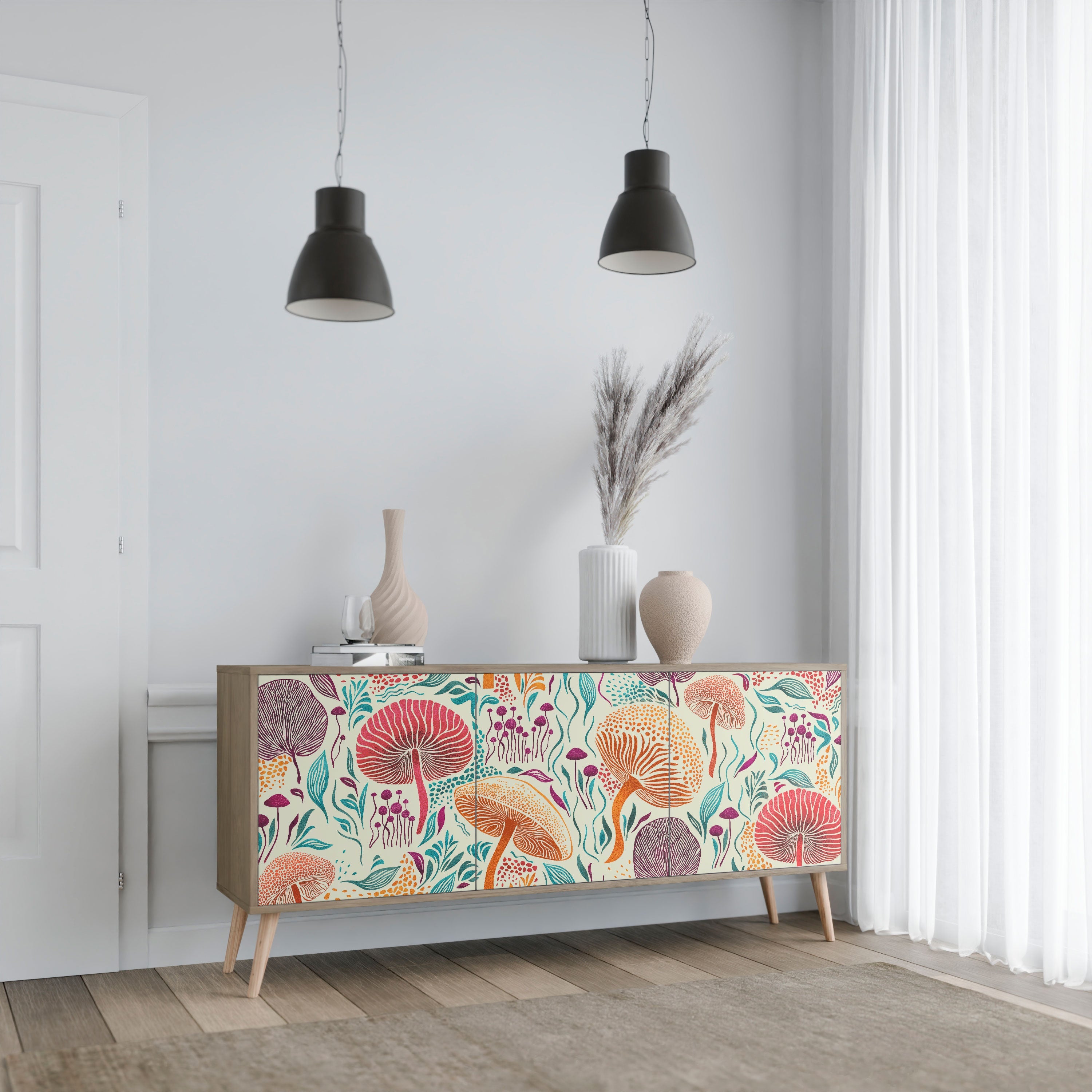 Μπουφές FUNGUS FANTASY με 3 πόρτες σε χρώμα δρυός