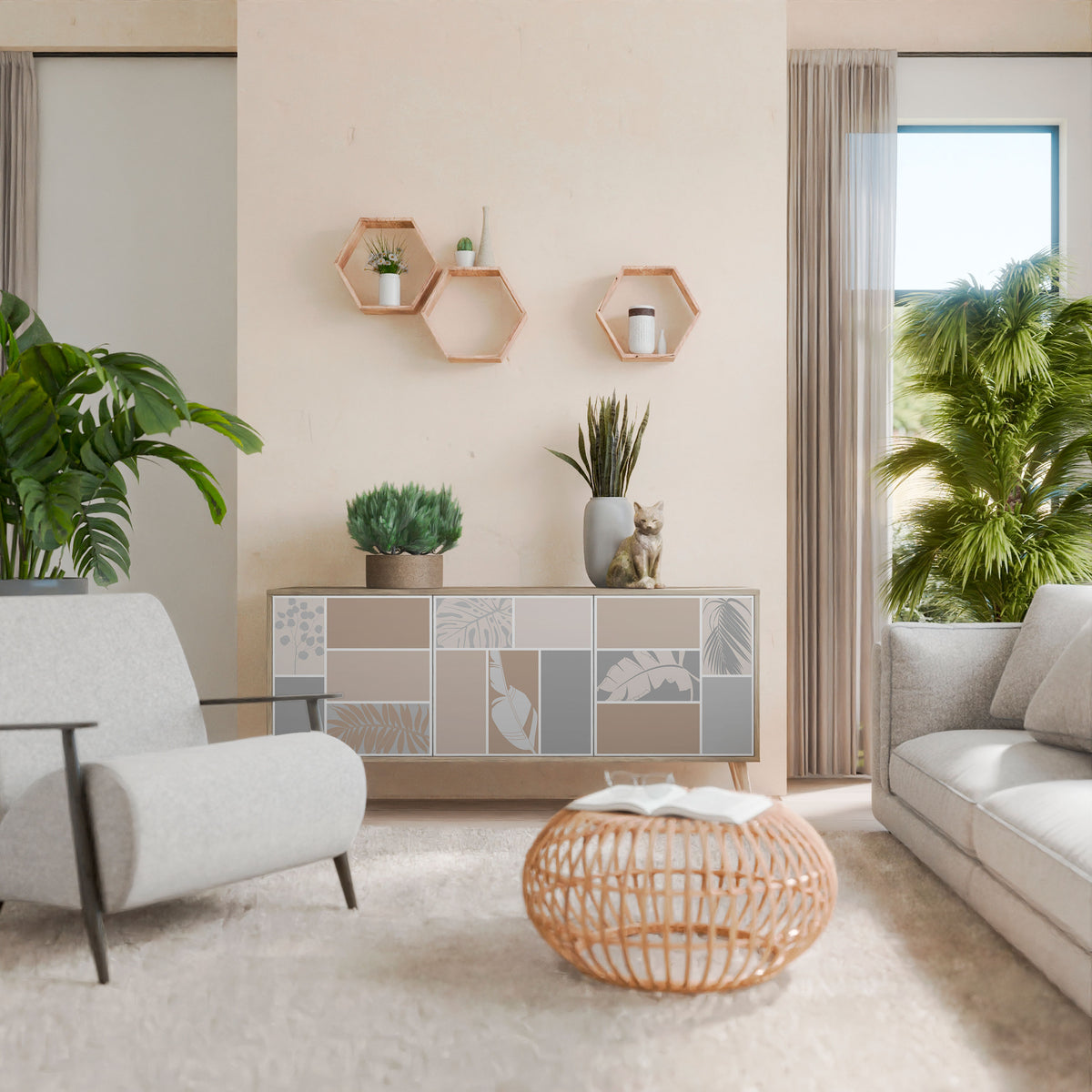 TROPICAL SHAPES Μπουφές 3-θυρών