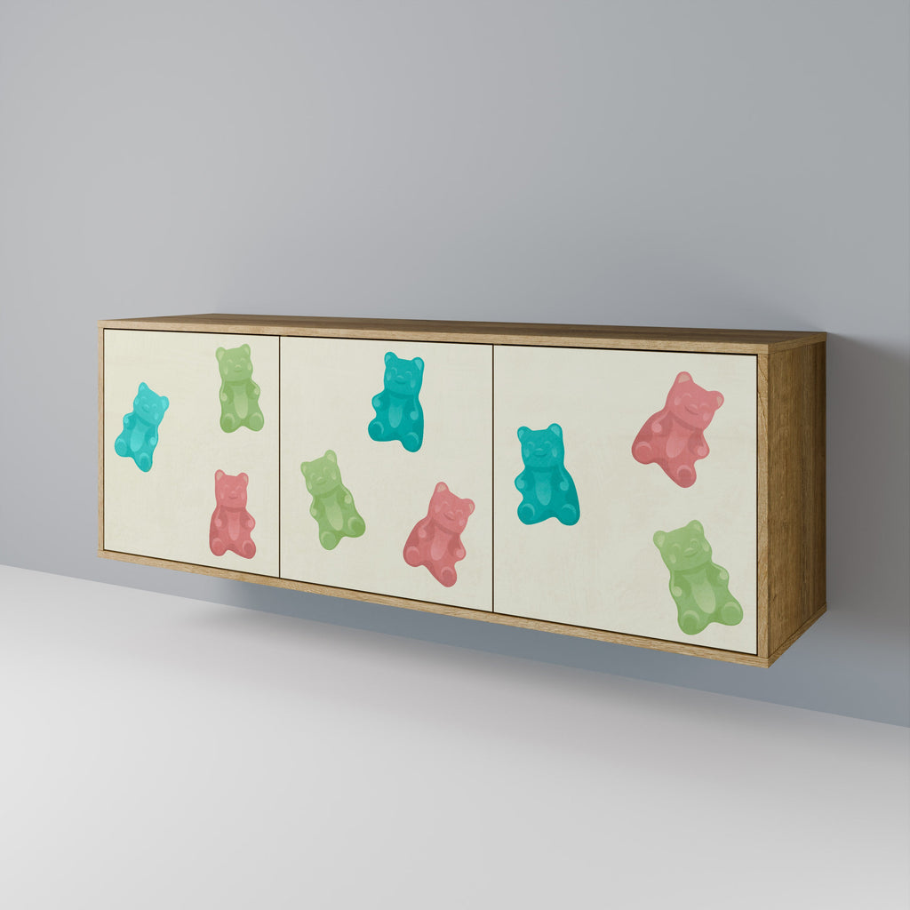 Μπουφές GUMMY BEARS με 3 πόρτες σε χρώμα δρυός