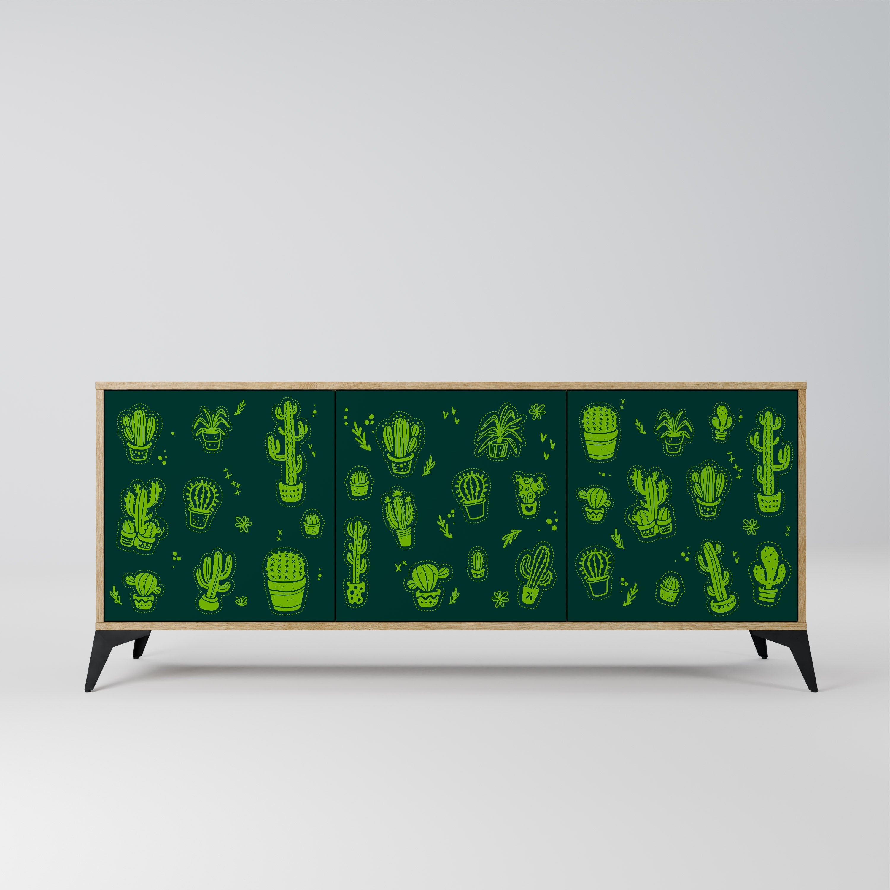 Μπουφές DESERT GREEN με 3 πόρτες σε απόχρωση δρυός