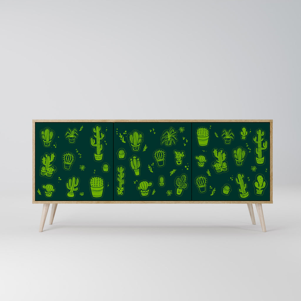 Μπουφές DESERT GREEN με 3 πόρτες σε απόχρωση δρυός