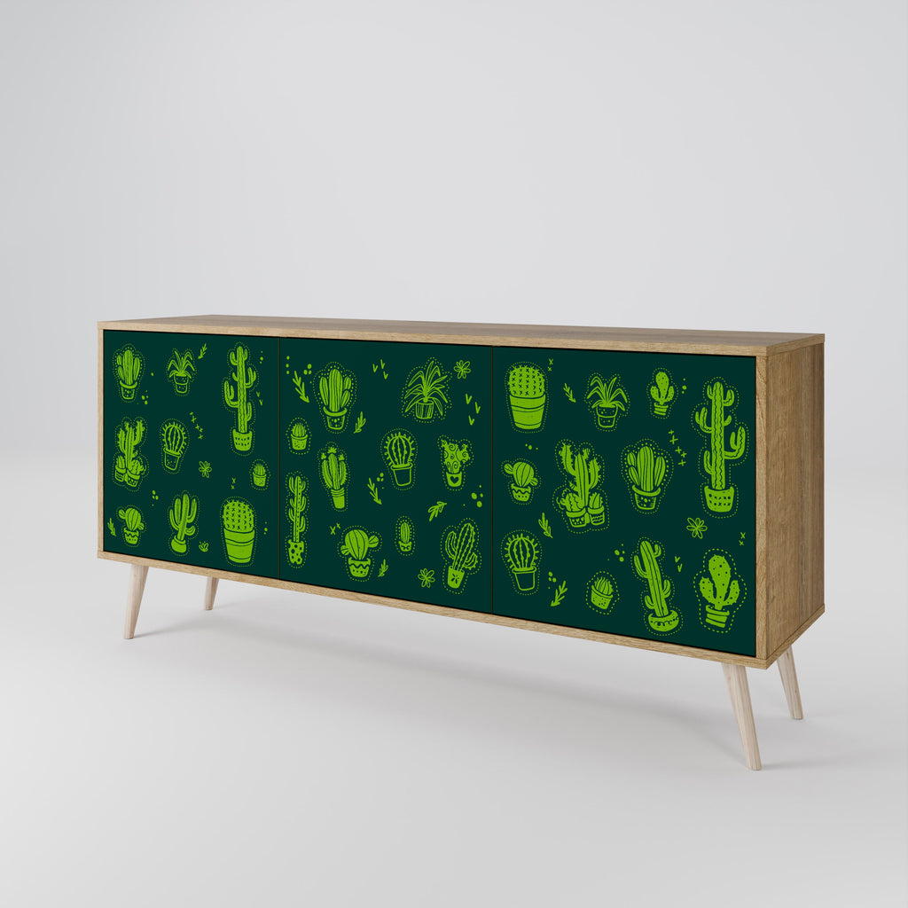 Μπουφές DESERT GREEN με 3 πόρτες σε απόχρωση δρυός