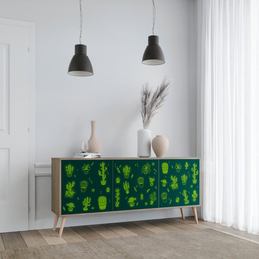 Μπουφές DESERT GREEN με 3 πόρτες σε απόχρωση δρυός