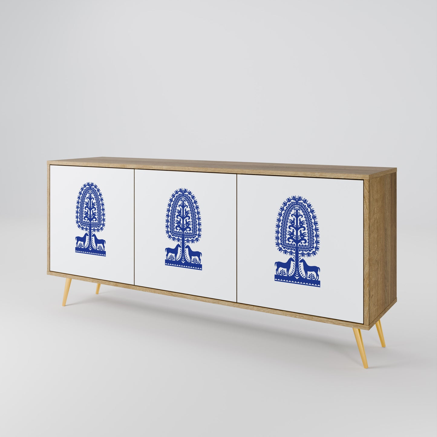 POLISH FOLK ART Μπουφές 3-θυρών