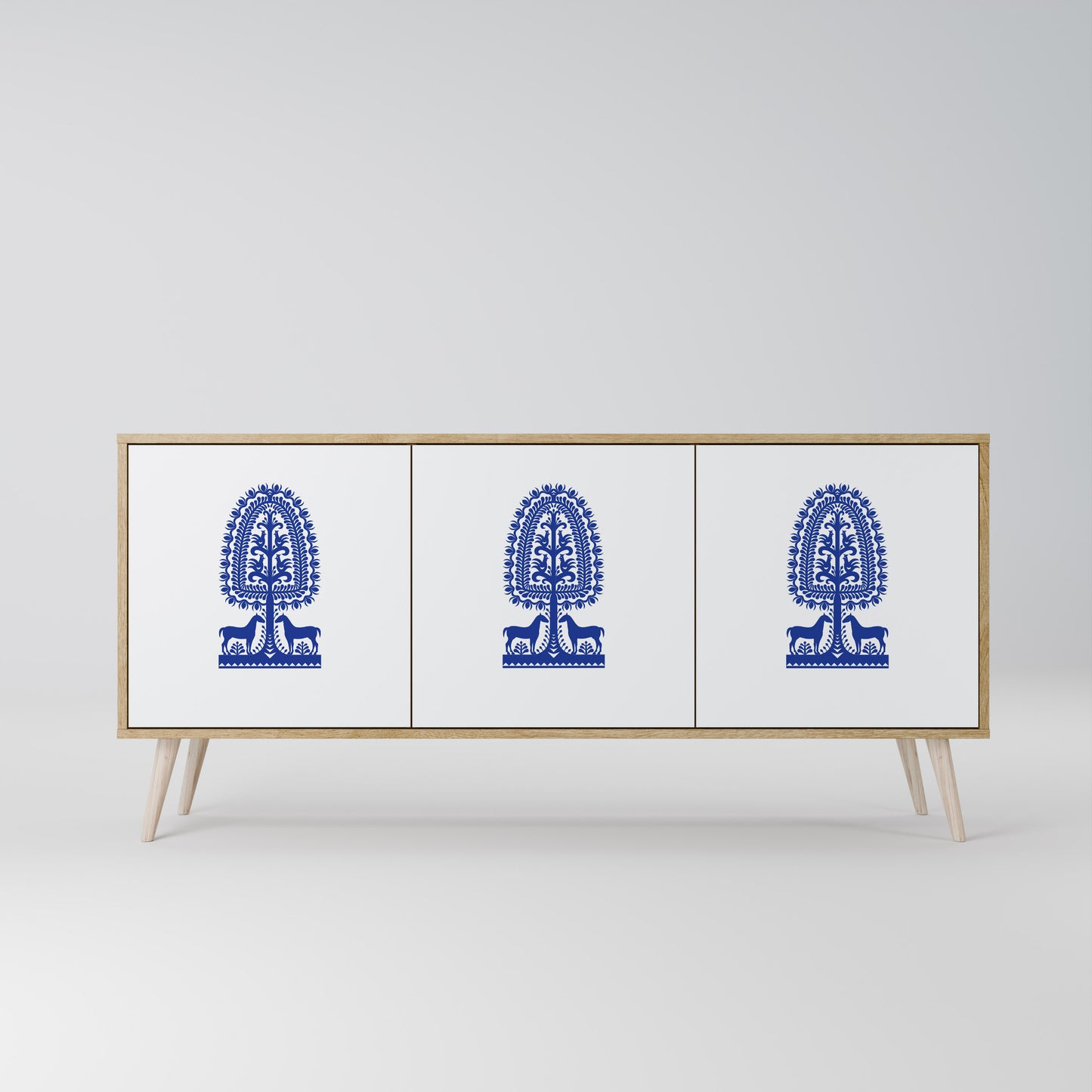 POLISH FOLK ART Μπουφές 3-θυρών