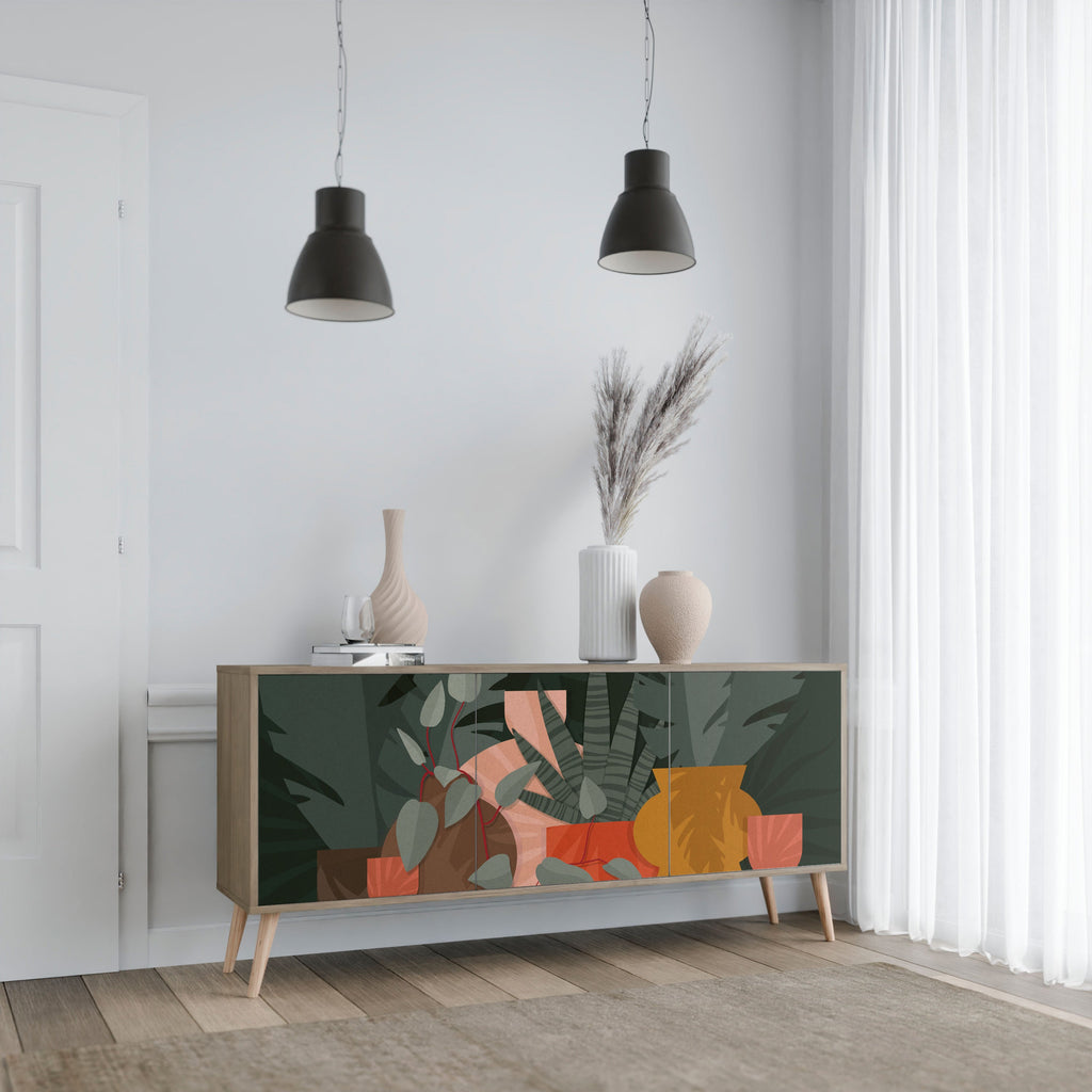 TROPICAL COMPOSITION 3-Door Sideboard in Oak Effect