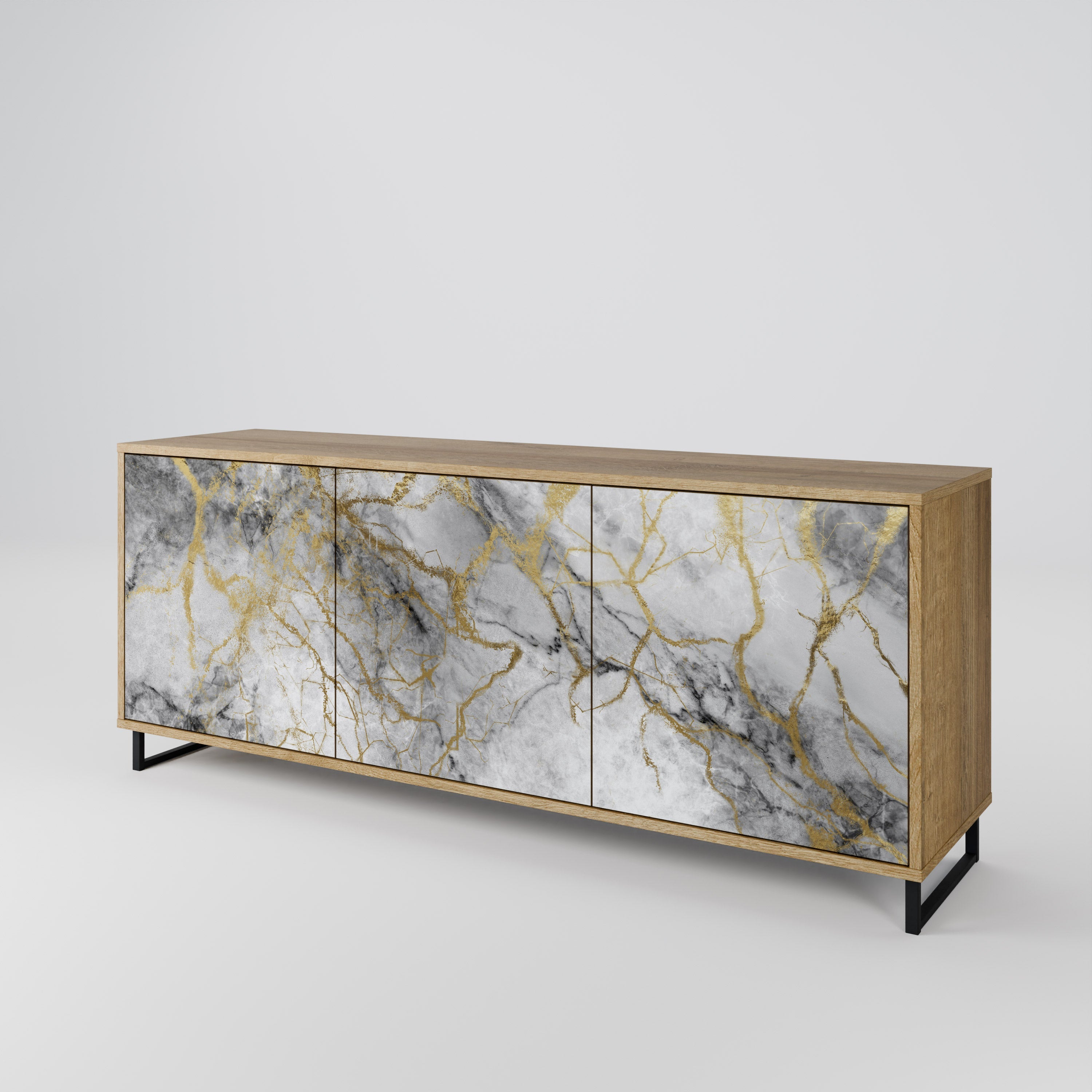 TIMELESS GLIDE 3-Door Sideboard in Oak Effect