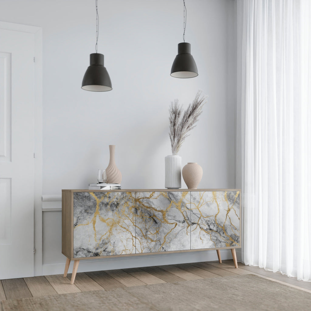 TIMELESS GLIDE 3-Door Sideboard in Oak Effect