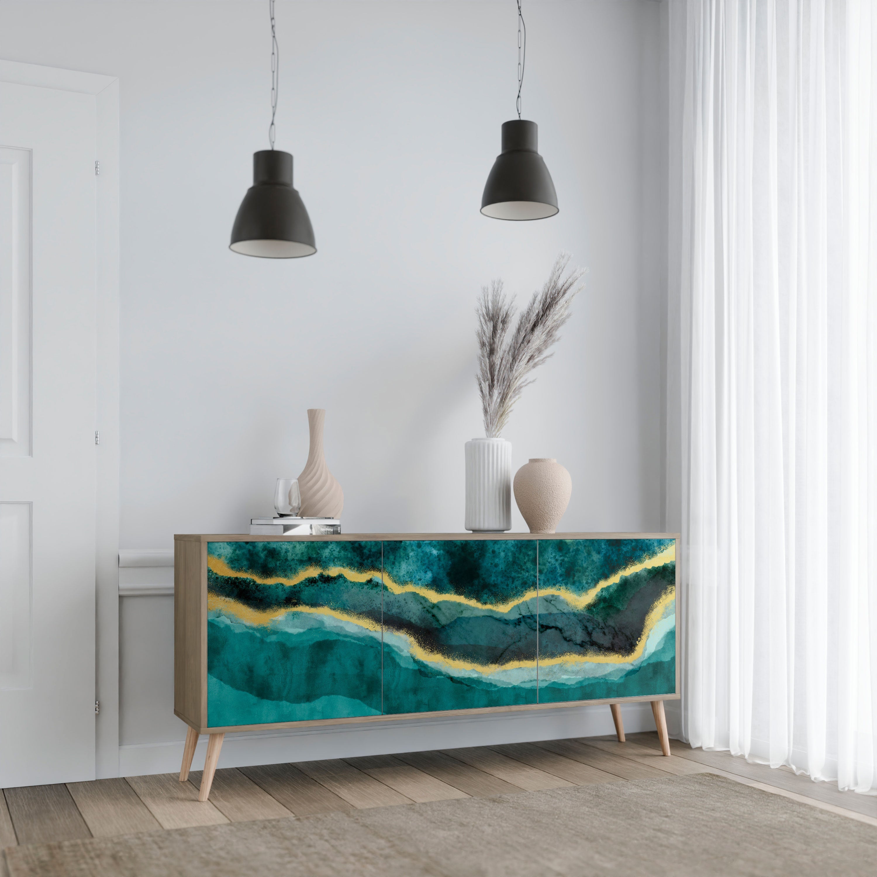 GOLDRUSH ODYSSEY 3-Door Sideboard in Oak Effect