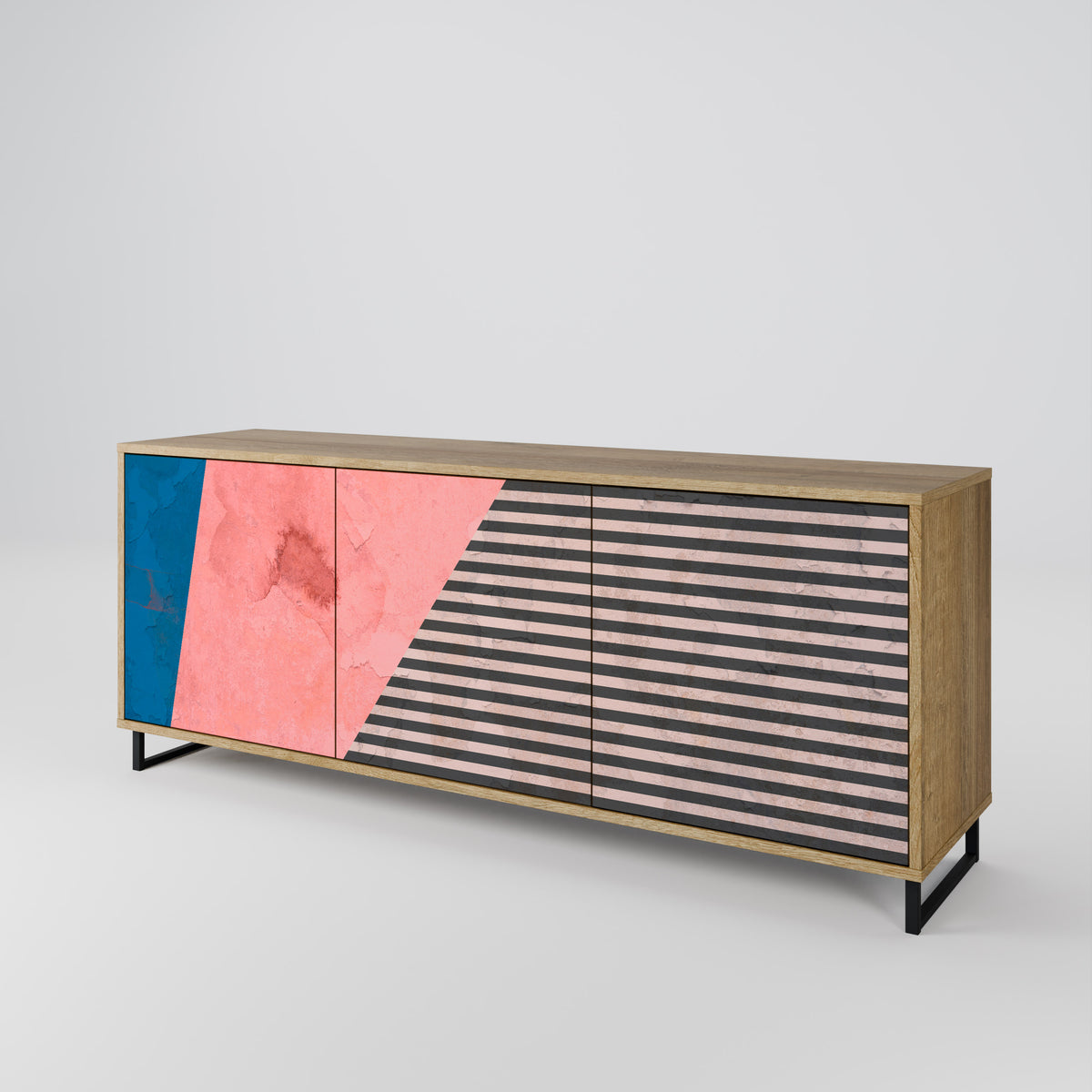 GLAMOROUS STRIPE Μπουφές 3-θυρών