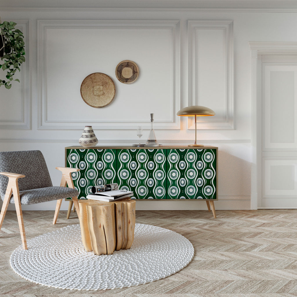 GREEN EYES 3-Door Sideboard in Oak Effect