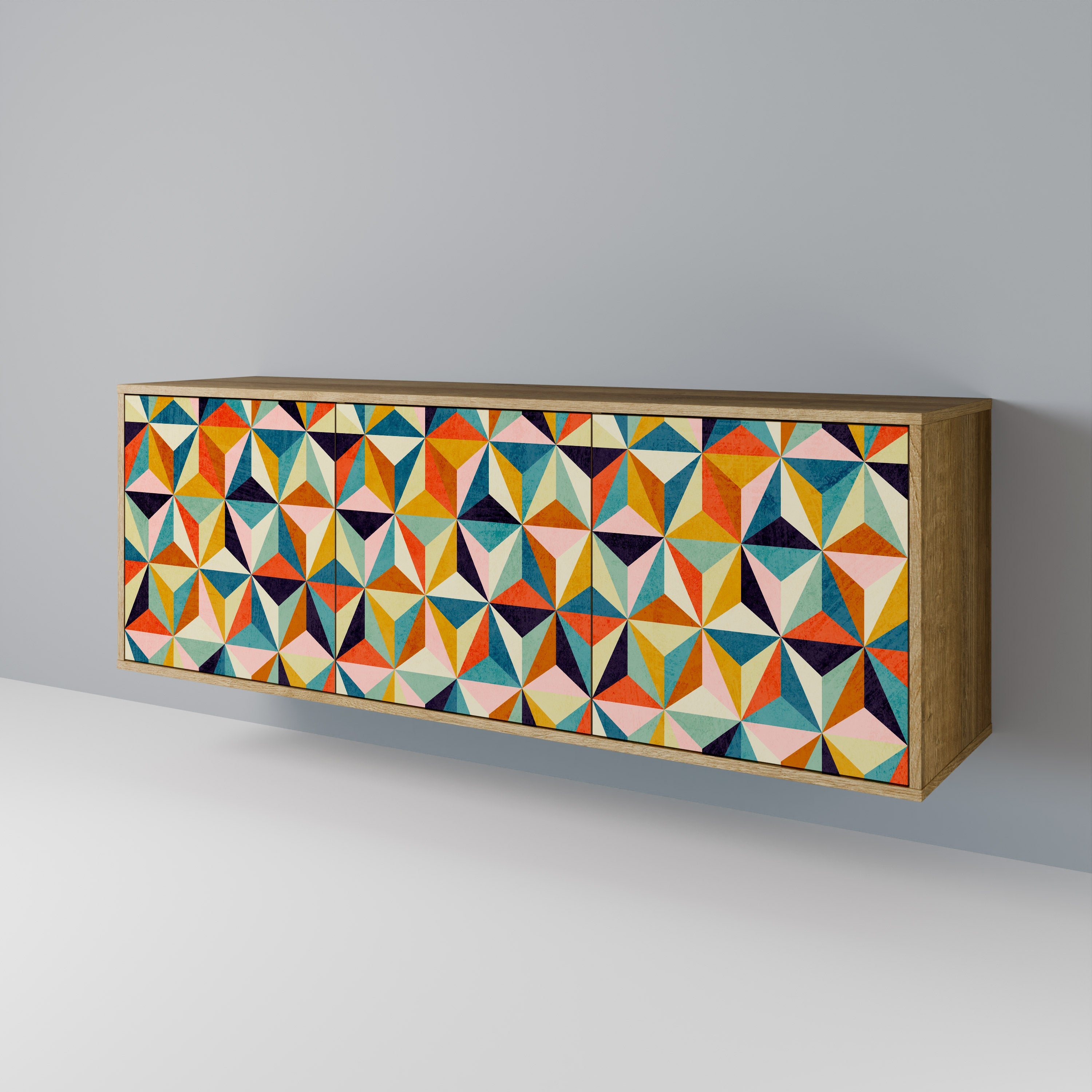 TESSELATE TREASURES 3-Door Sideboard in Oak Effect