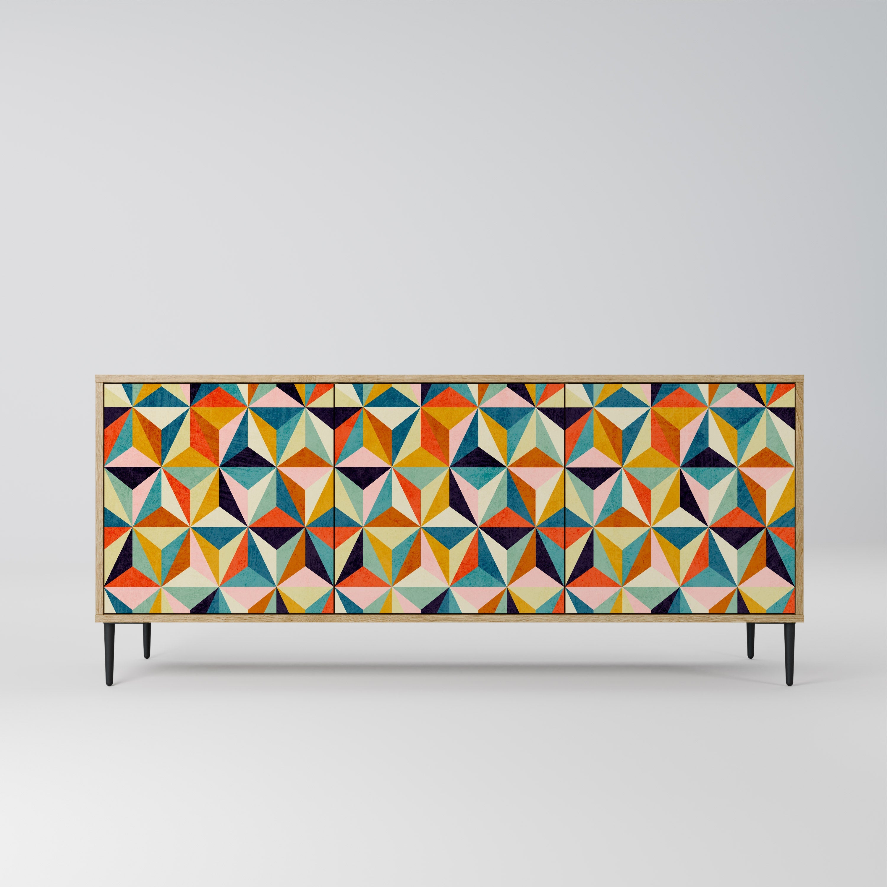 TESSELATE TREASURES 3-Door Sideboard in Oak Effect
