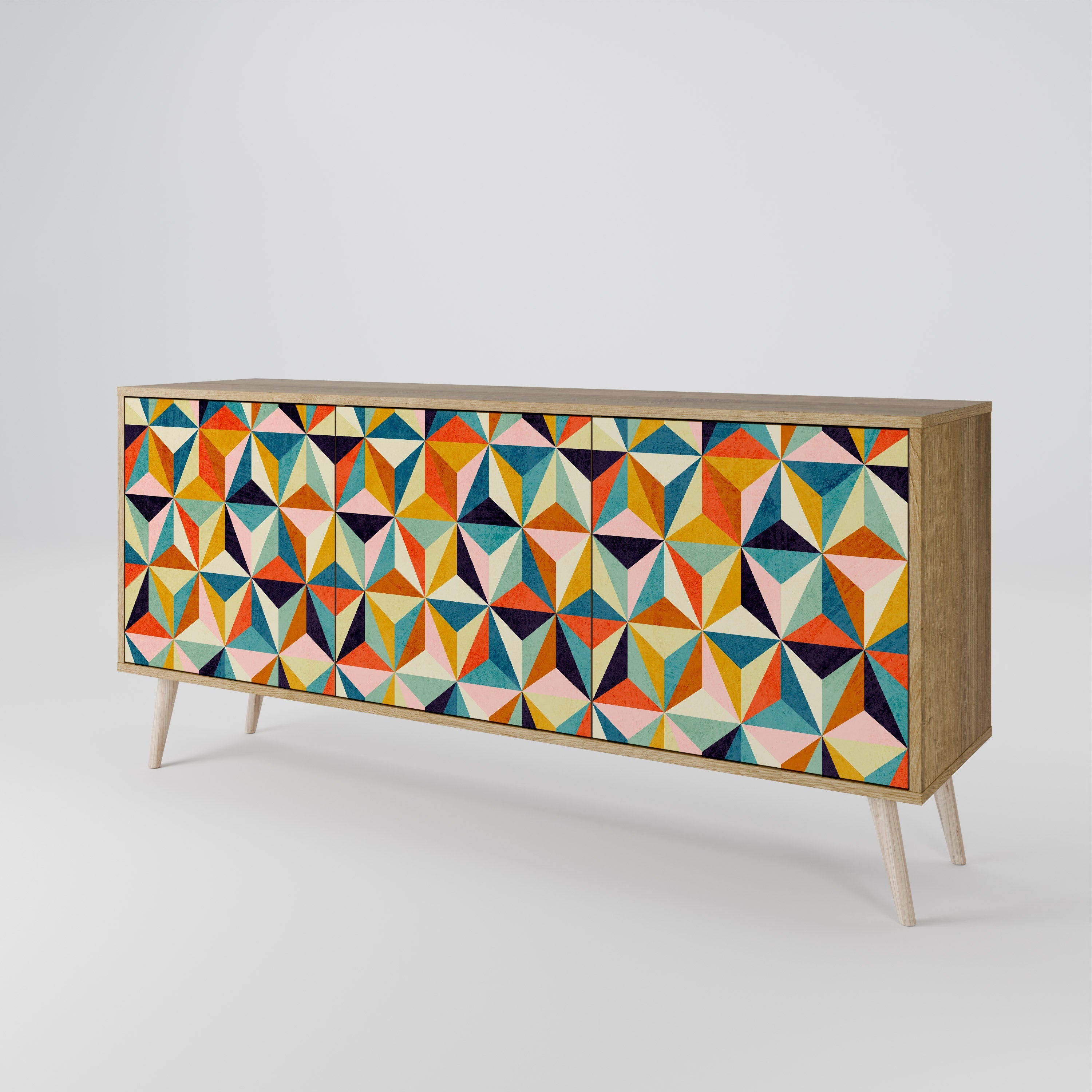 TESSELATE TREASURES 3-Door Sideboard in Oak Effect