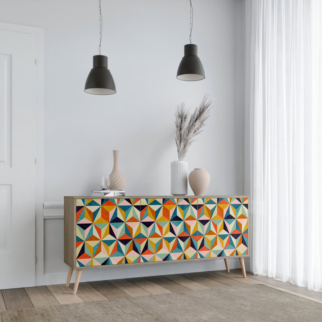 TESSELATE TREASURES 3-Door Sideboard in Oak Effect