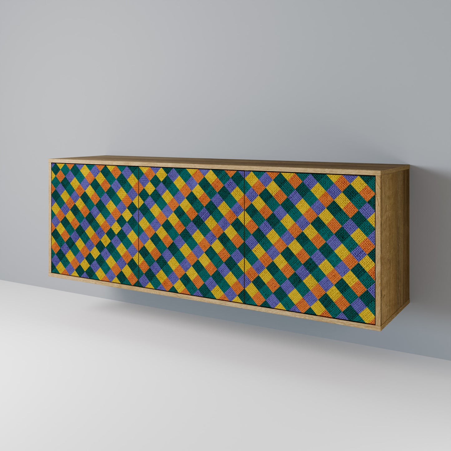 PAINTED SQUARES MIX Μπουφές 3-θυρών