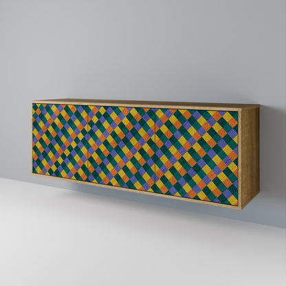 PAINTED SQUARES MIX Μπουφές 3-θυρών