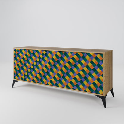 PAINTED SQUARES MIX Μπουφές 3-θυρών