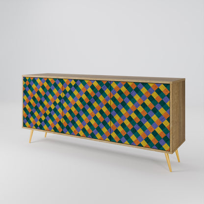 PAINTED SQUARES MIX Μπουφές 3-θυρών