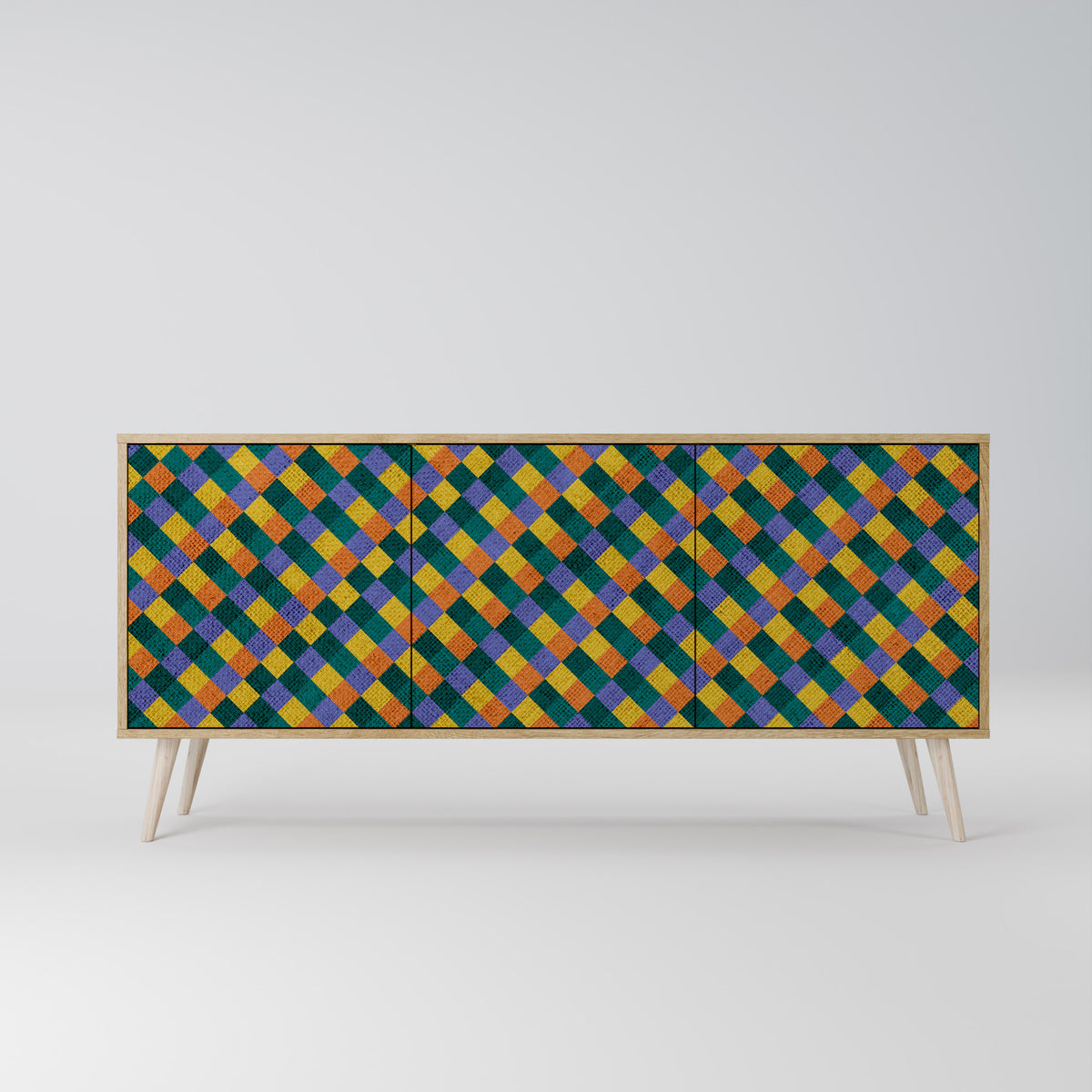 PAINTED SQUARES MIX Μπουφές 3-θυρών