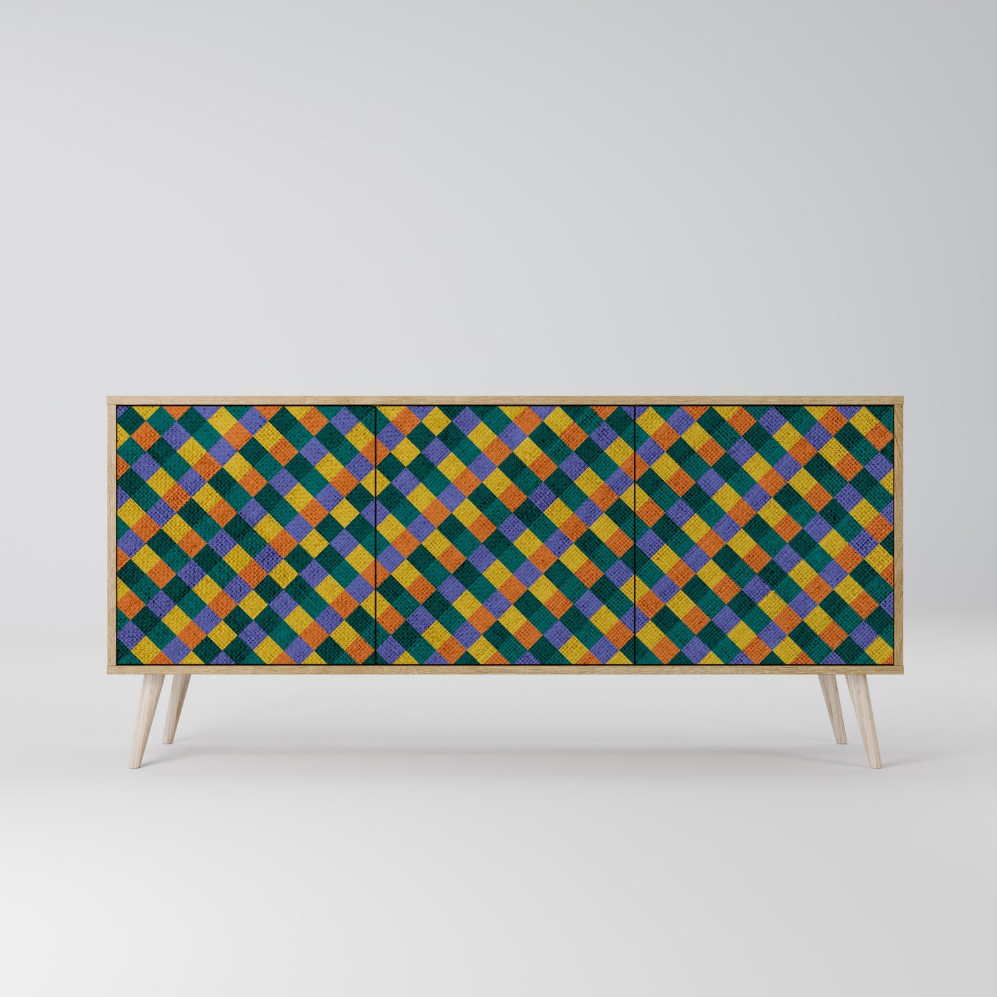 PAINTED SQUARES MIX Μπουφές 3-θυρών